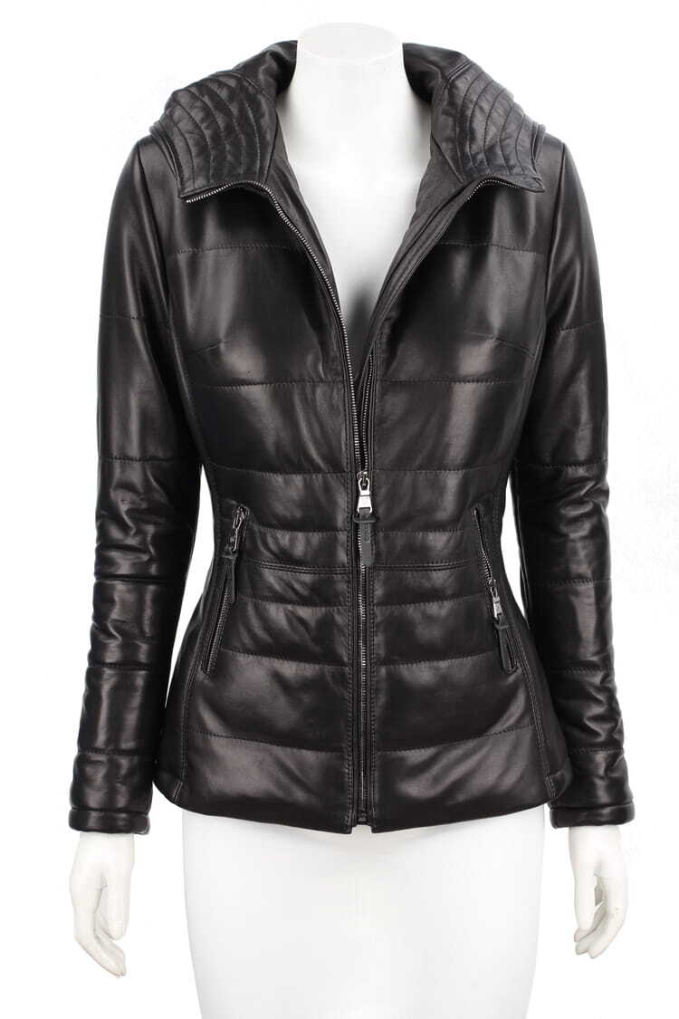 CARLO MONTI HLN450_2 - pikowana kurtka skórzana damska na jesień i zimę DORJAN