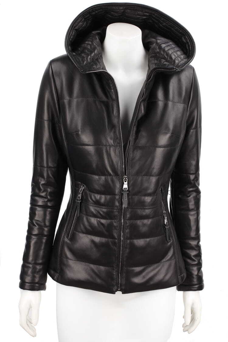 CARLO MONTI HLN450_2 - pikowana kurtka skórzana damska na jesień i zimę DORJAN