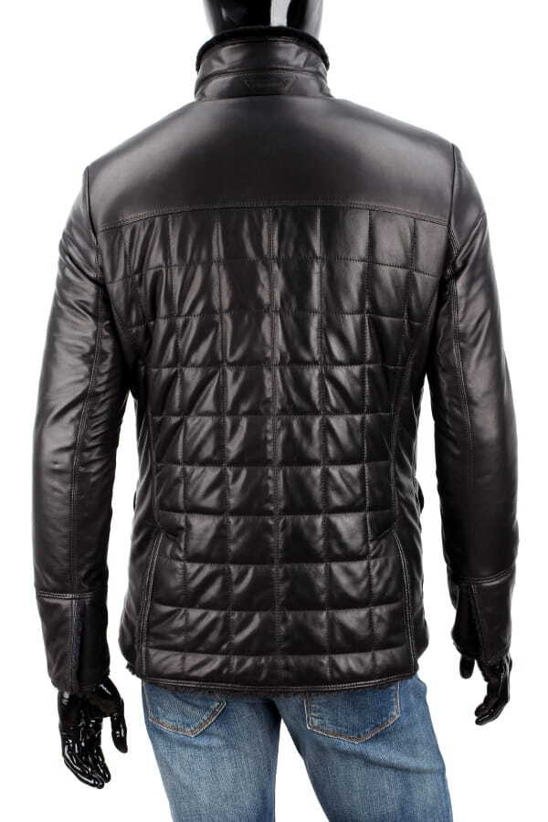 CARLO MONTI ELP450 - Kurtka skórzana pikowana męska z kożuszkiem eko DORJAN