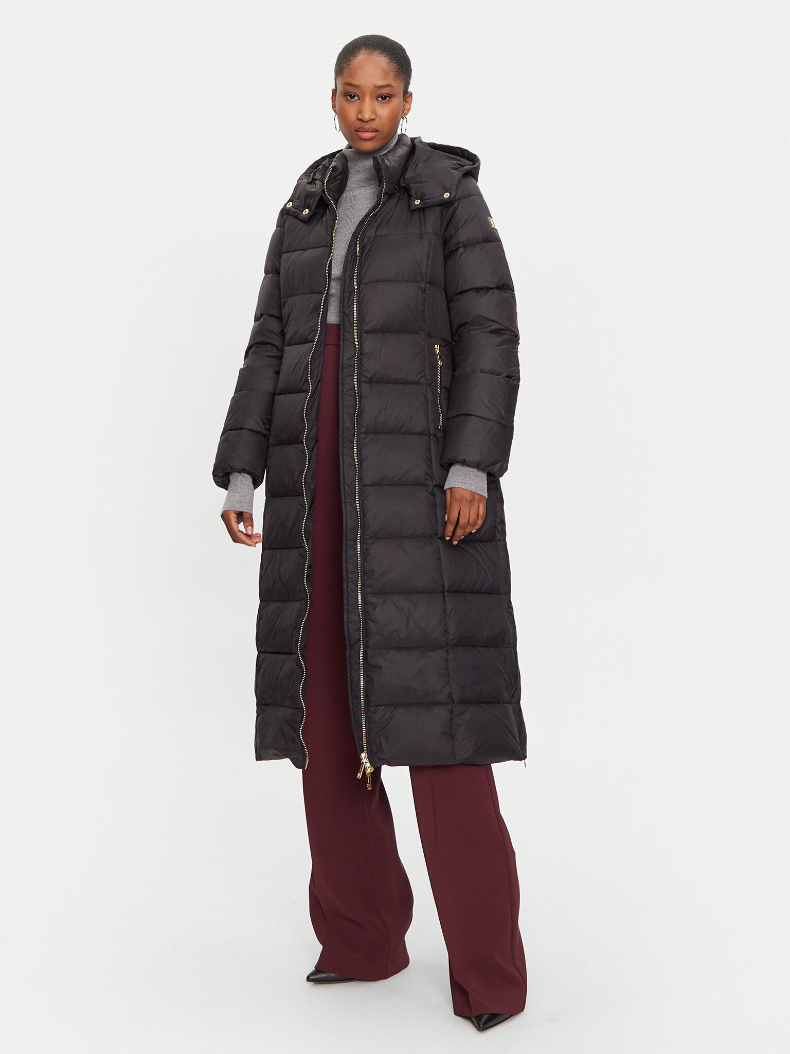 Fracomina Kurtka puchowa FR24WC3005O42301 Czarny Regular Fit