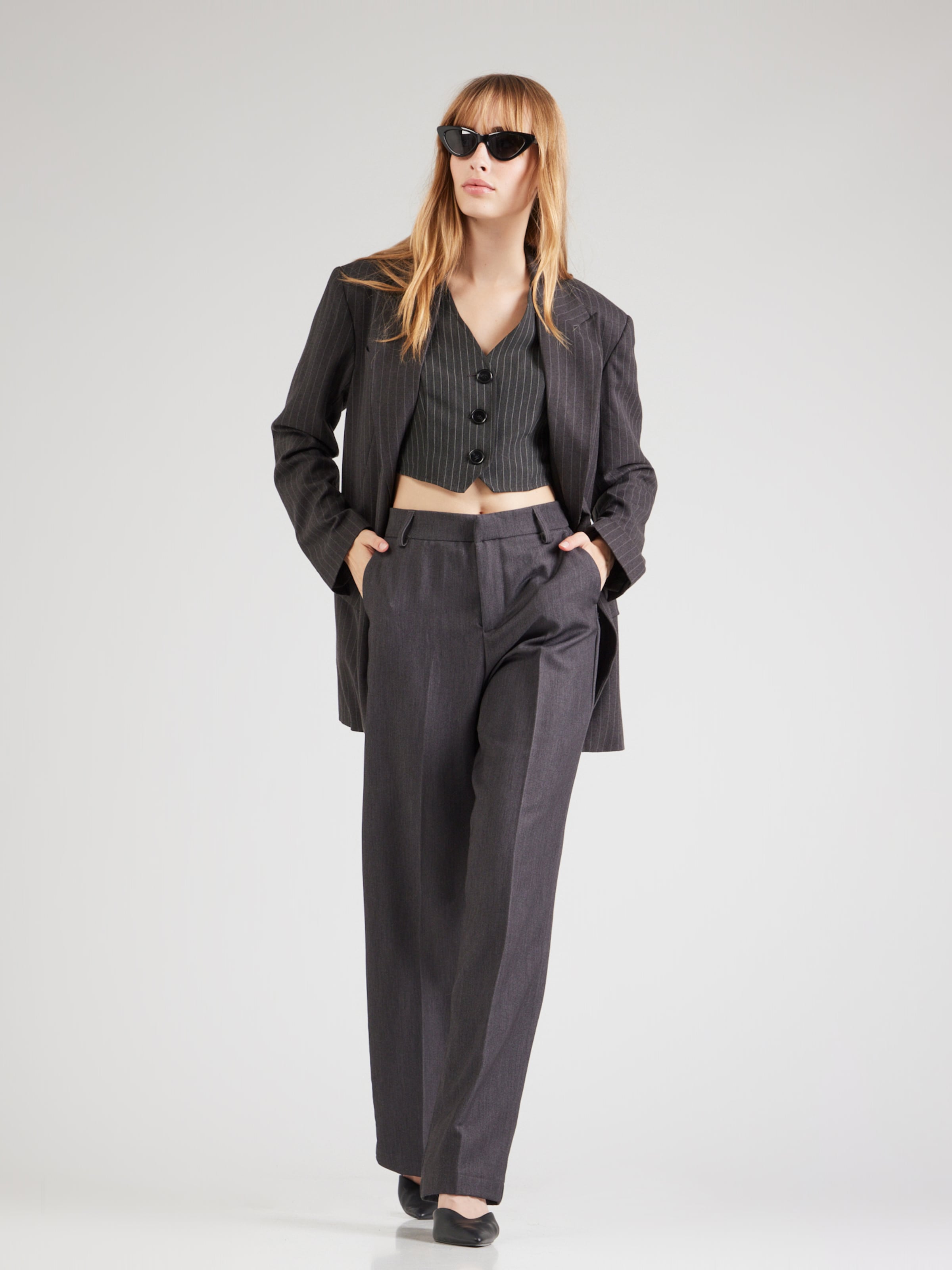 ONLY Spodnie w kant 'ONLHattie-Lana' ciemnoszary