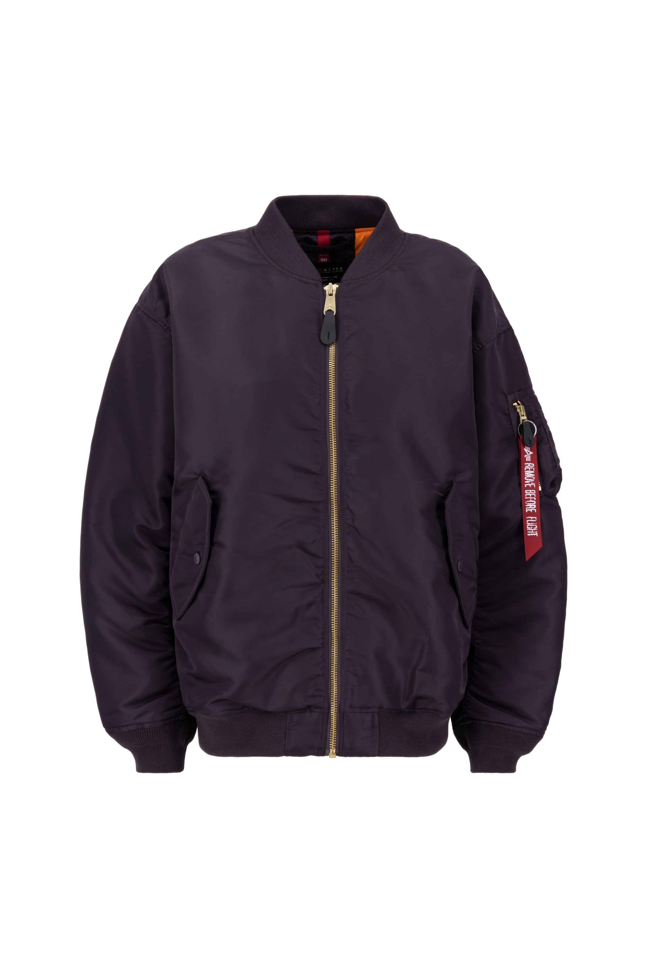 ALPHA INDUSTRIES Kurtka przejściowa 'MA-1 Core' złoty / ciemnofioletowy / czerwony / biały