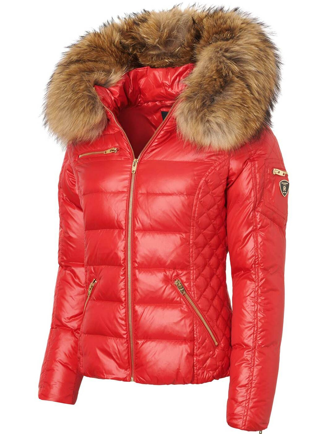 ROCKANDBLUE RITA 63 cm- Krótka puchowa kurtka o bardzo wąskim kroju w lekko połyskującym materiale