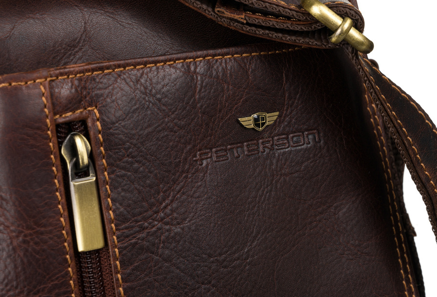 Saszetka męska z naturalnej skóry Peterson PTN TB-7032-COM