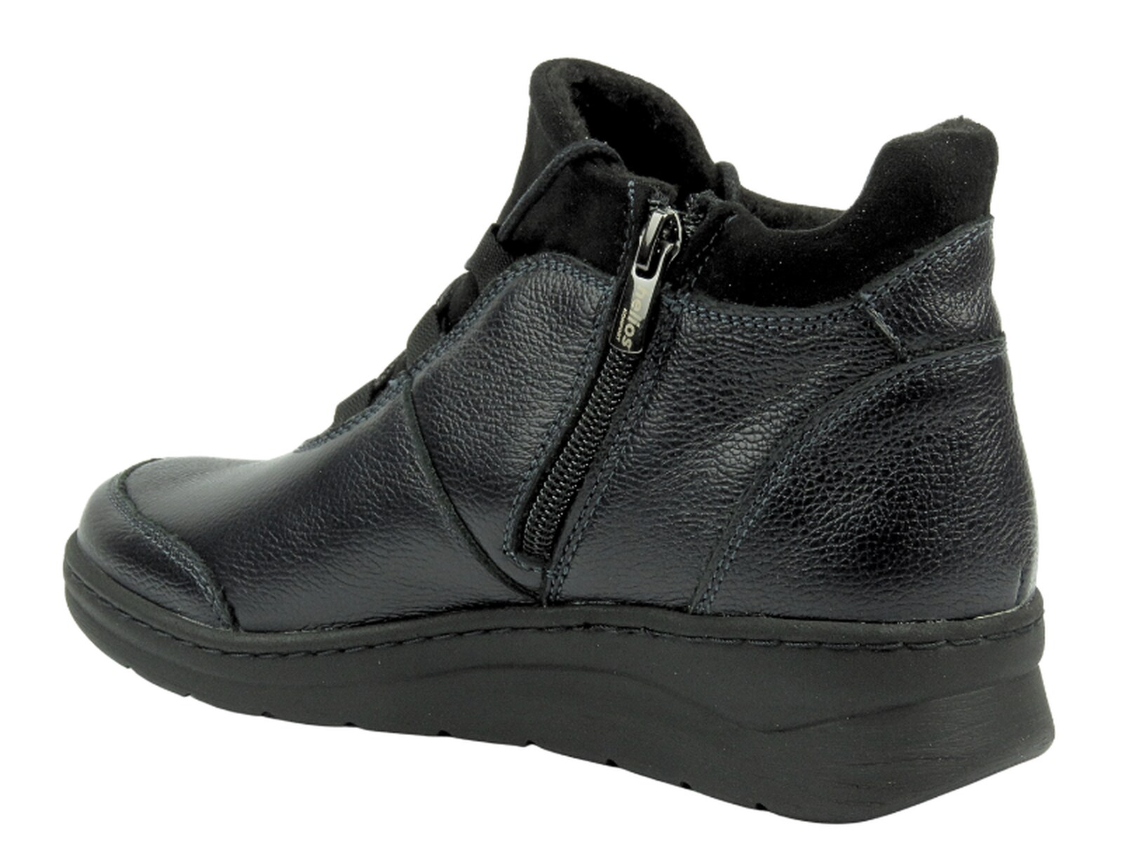 Helios Komfort Wygodne botki damskie z miękkiej skóry - Helios 564, granatowe