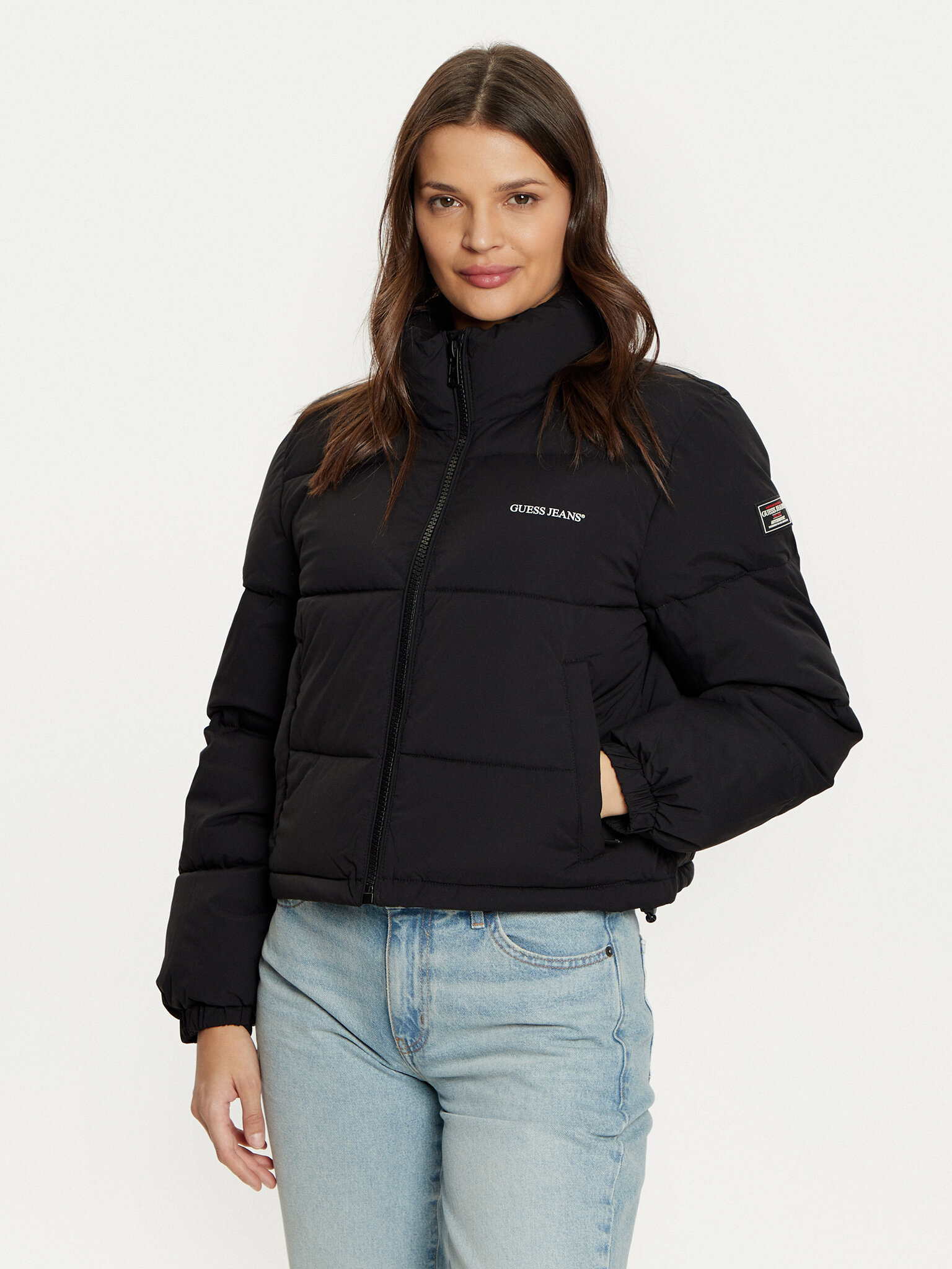 Guess Jeans Kurtka zimowa W4BL20 WGII2 Czarny Regular Fit