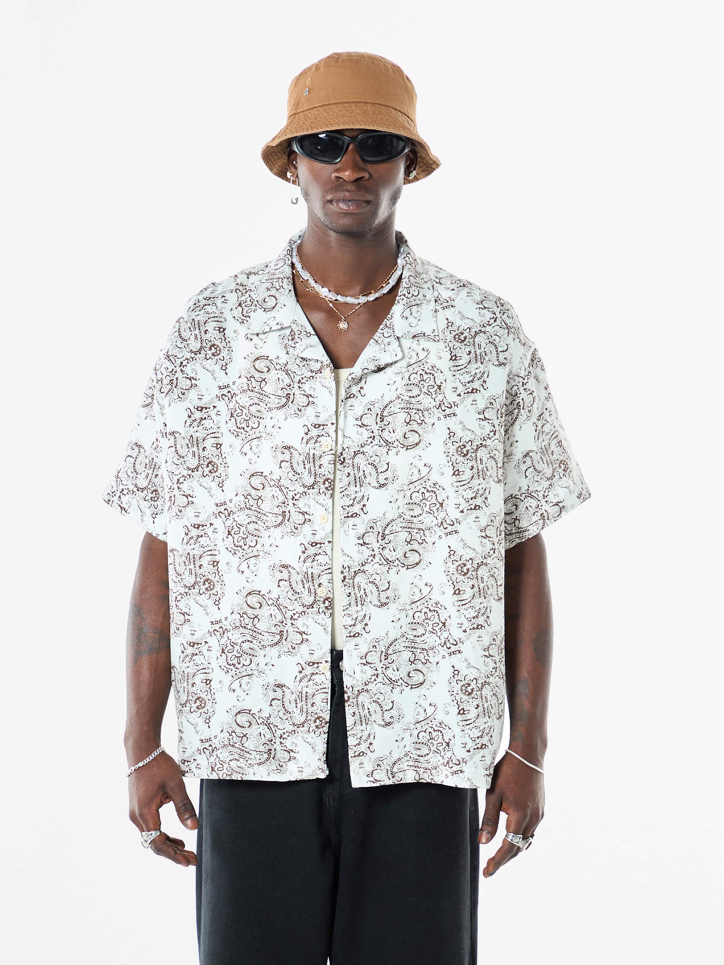 VAMOS CLO Koszula brązowy / biały