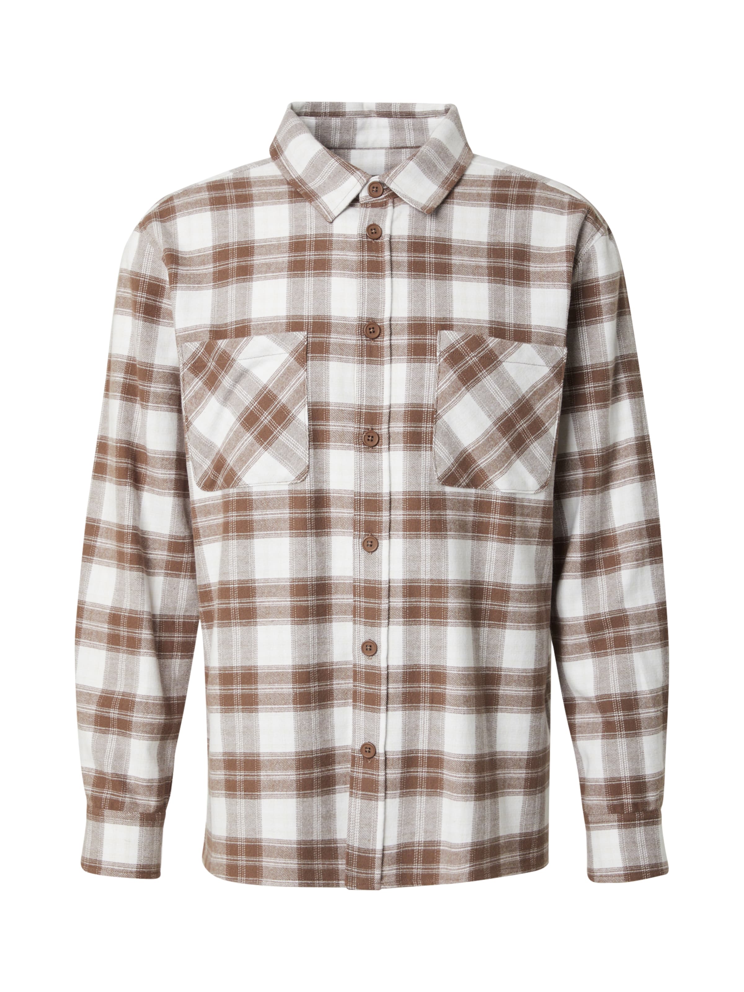 DAN FOX APPAREL Koszula 'Mattes' brązowy / offwhite