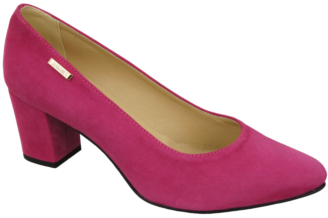 Obuwie Damskie Czółenka Purpurowe Skóra Naturalna Zamszowa 106 ElitaBut