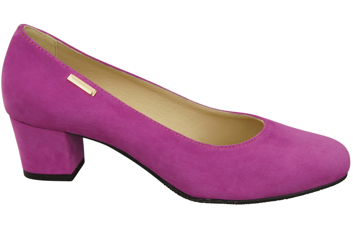 Wygodne Obuwie Damskie Czółenka Cyklamen Skóra naturalna Zamszowej 172 Z ElitaBut