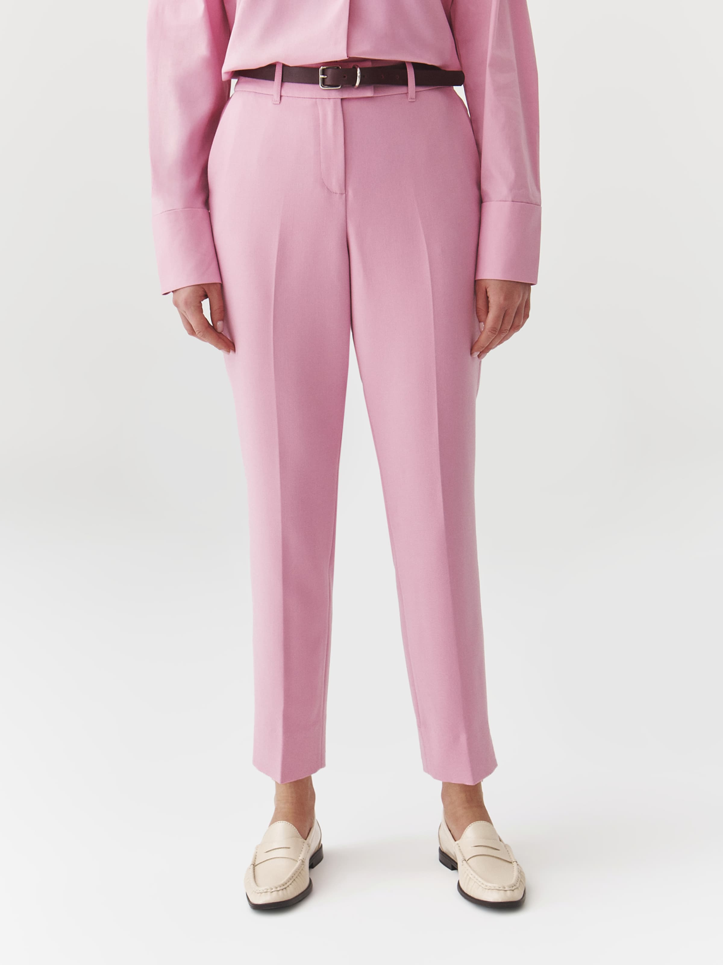 TATUUM Spodnie w kant 'Rimi' różowy pudrowy