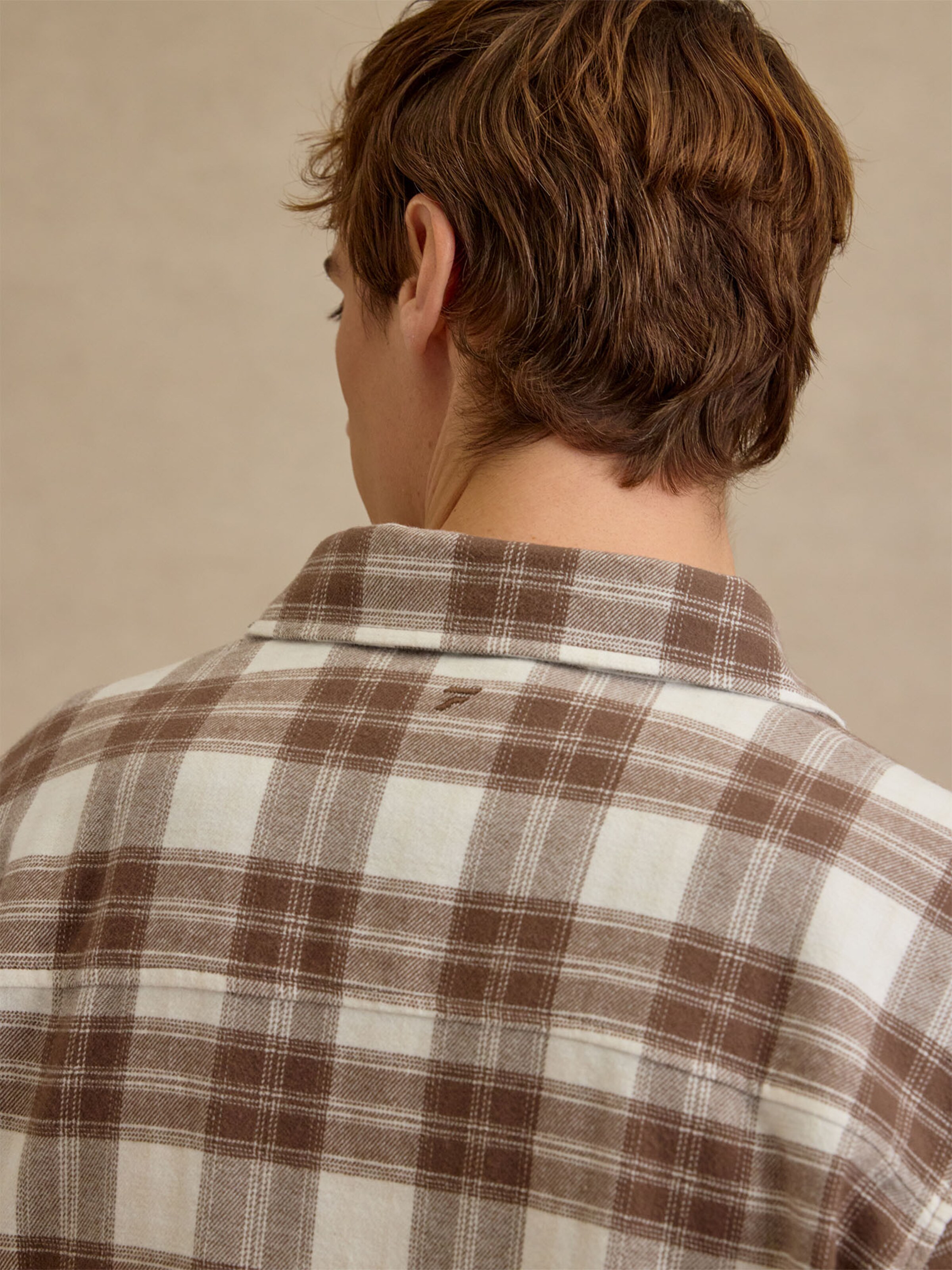 DAN FOX APPAREL Koszula 'Mattes' brązowy / offwhite