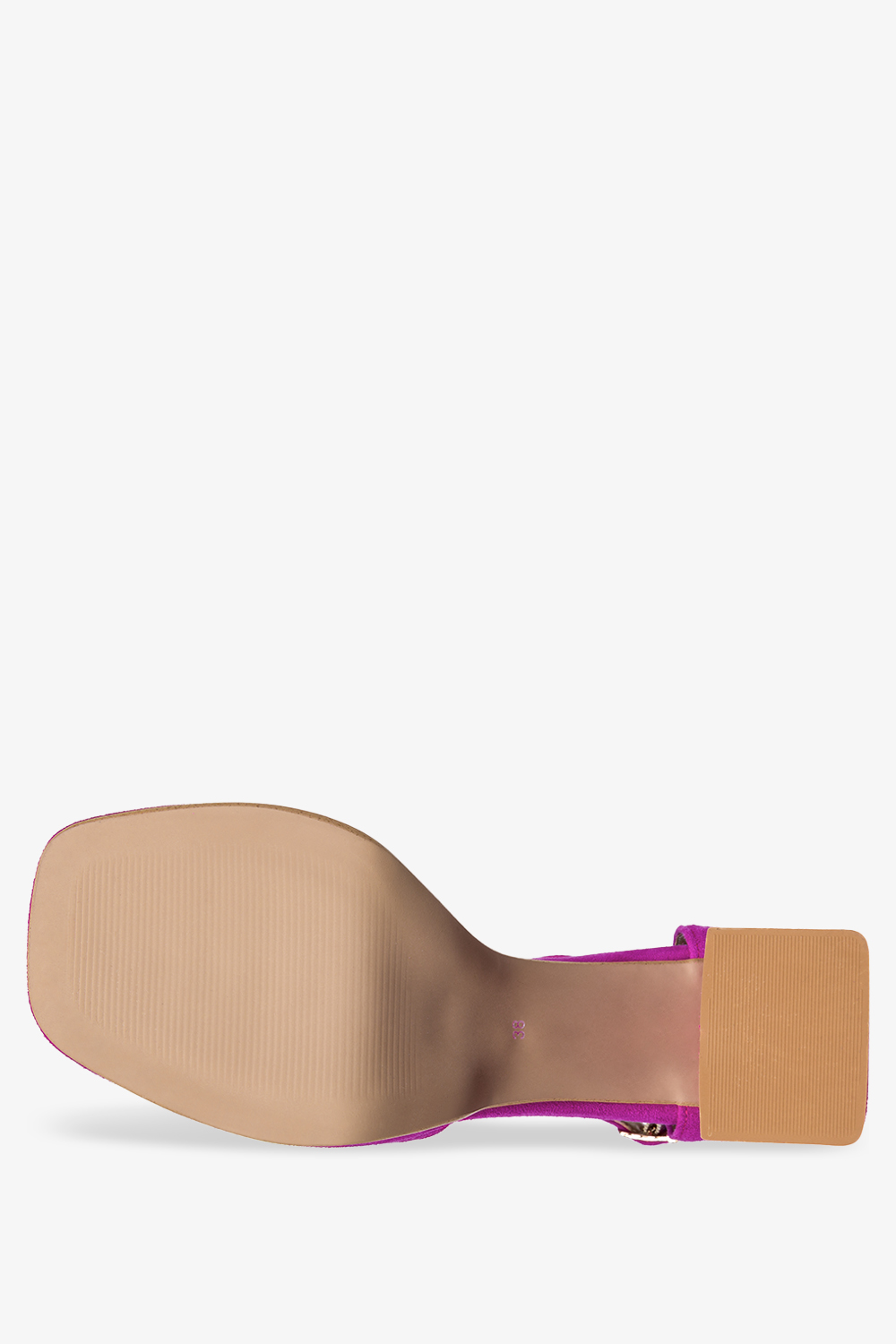 Fuksjowe sandały skórzane na klocku z zakrytą piętą PRODUKT POLSKI Casu 2321