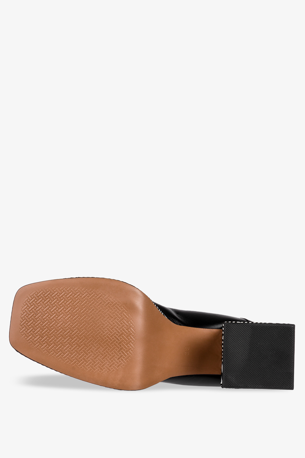 Czarne mokasyny skórzane damskie na ozdobnym klocku PRODUKT POLSKI Casu 09163