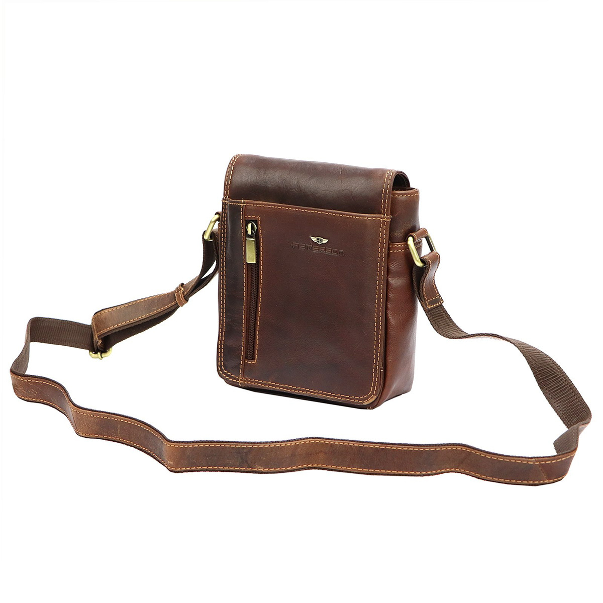 Saszetka męska z naturalnej skóry Peterson PTN TB-7032-COM