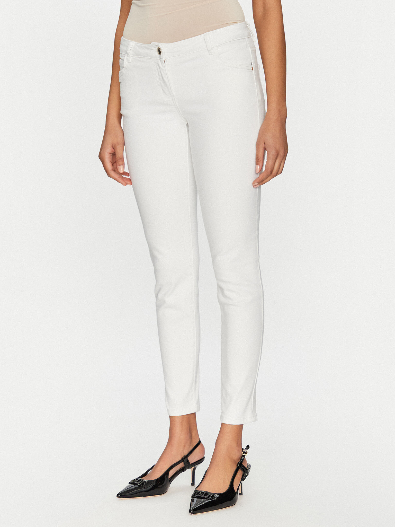 Morgan Jeansy 211-PETRA1 Biały Skinny Fit