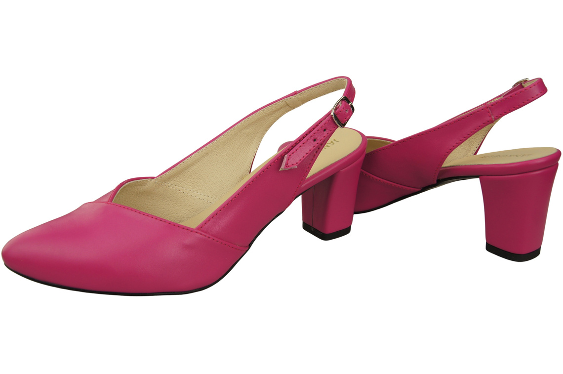 Obuwie Damskie Sandały Purpurowe na Słupku Skóra Naturalna 217 ElitaBut