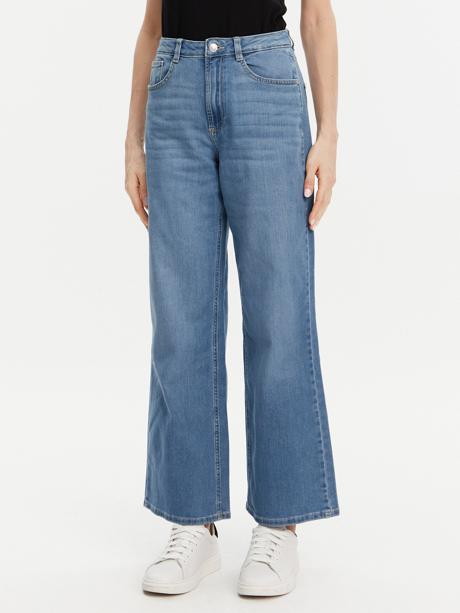 Tom Tailor Jeansy 1043509 Niebieski Wide Leg