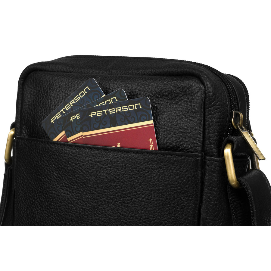 Saszetka męska z naturalnej skóry Peterson PTN 251-NDM