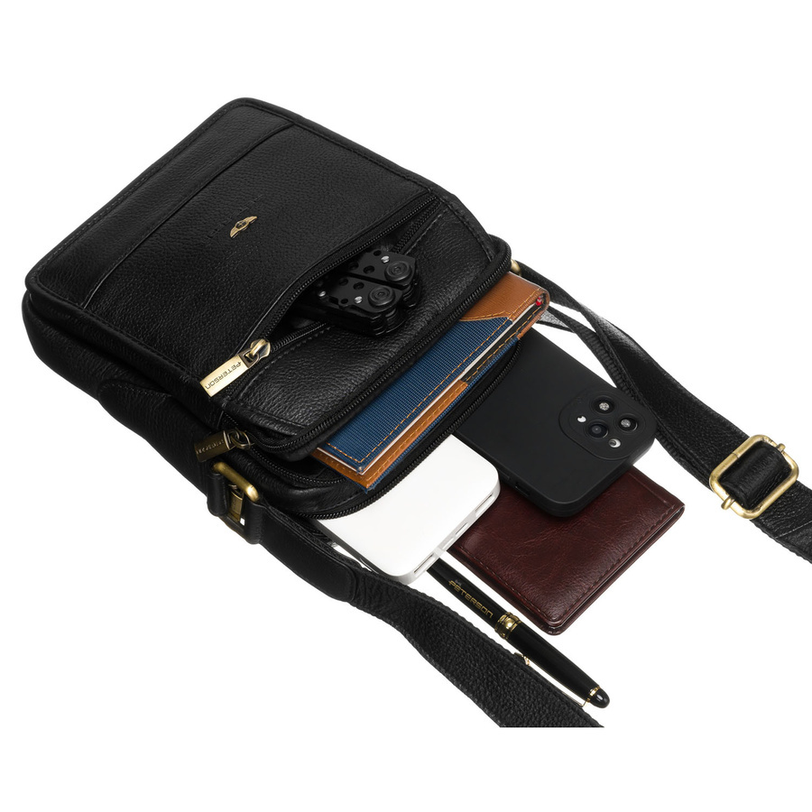 Saszetka męska z naturalnej skóry Peterson PTN 251-NDM