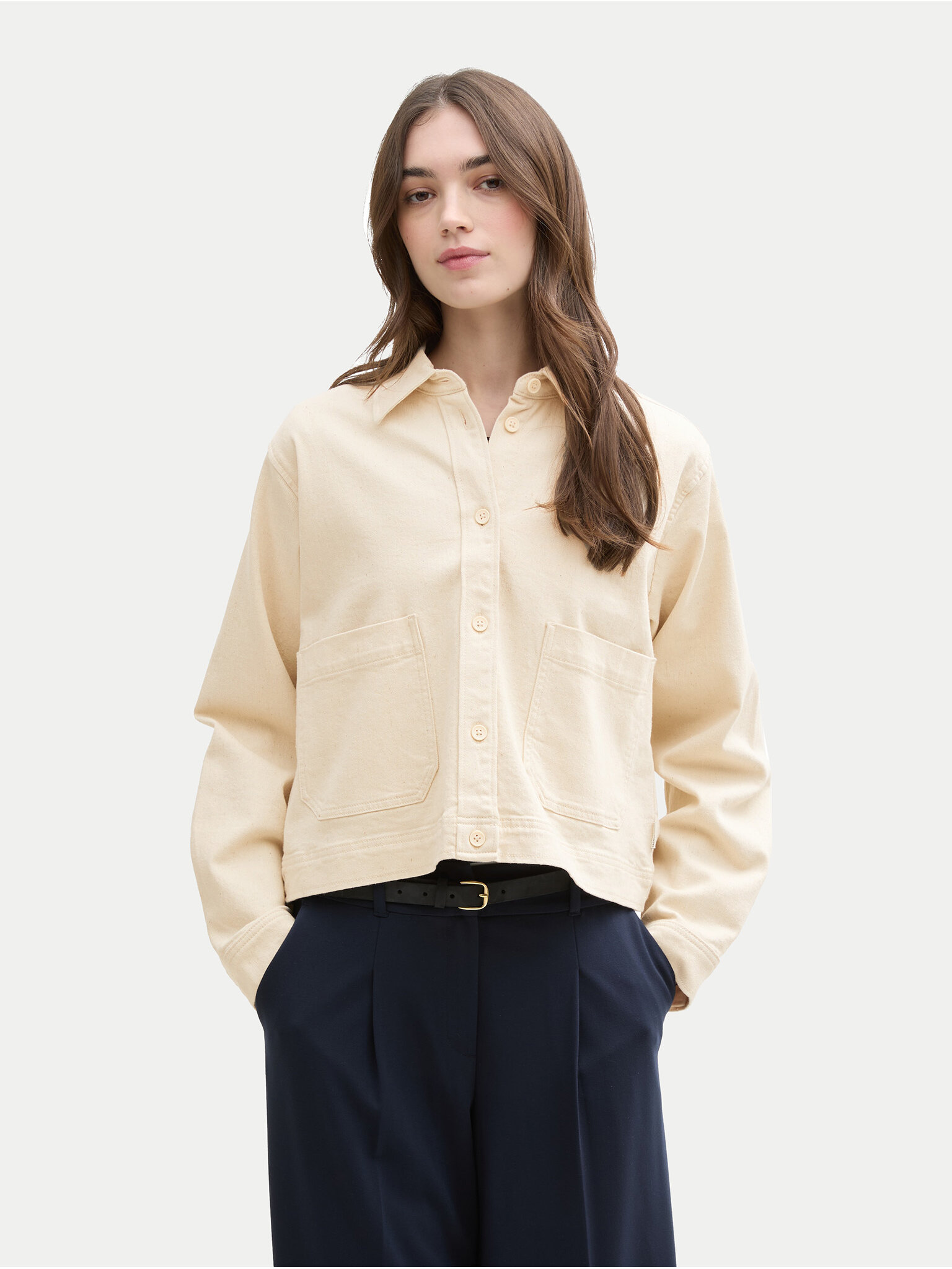 Tom Tailor Denim Kurtka jeansowa 1045500 Beżowy Regular Fit