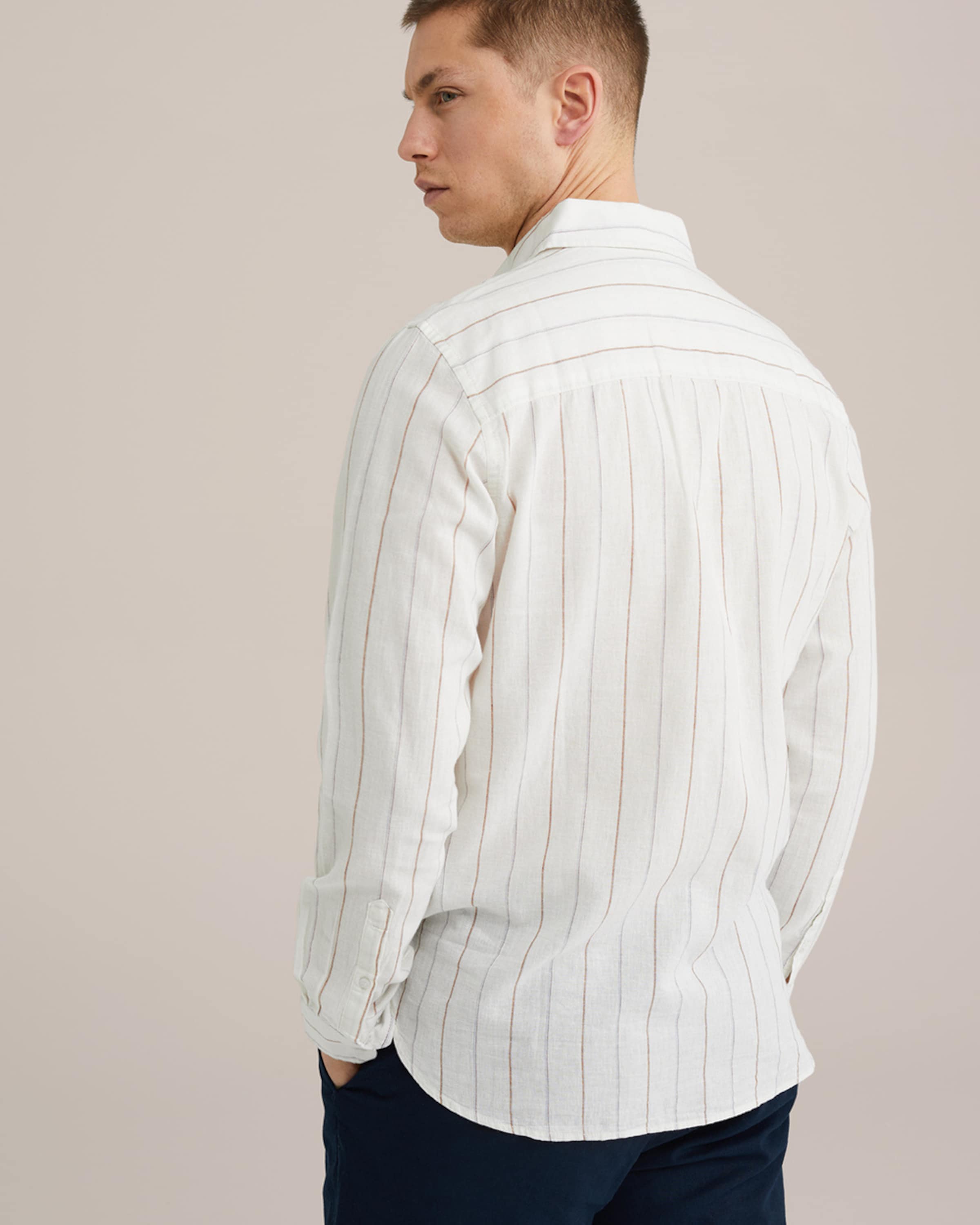 WE Fashion Koszula brązowy / szary / biały