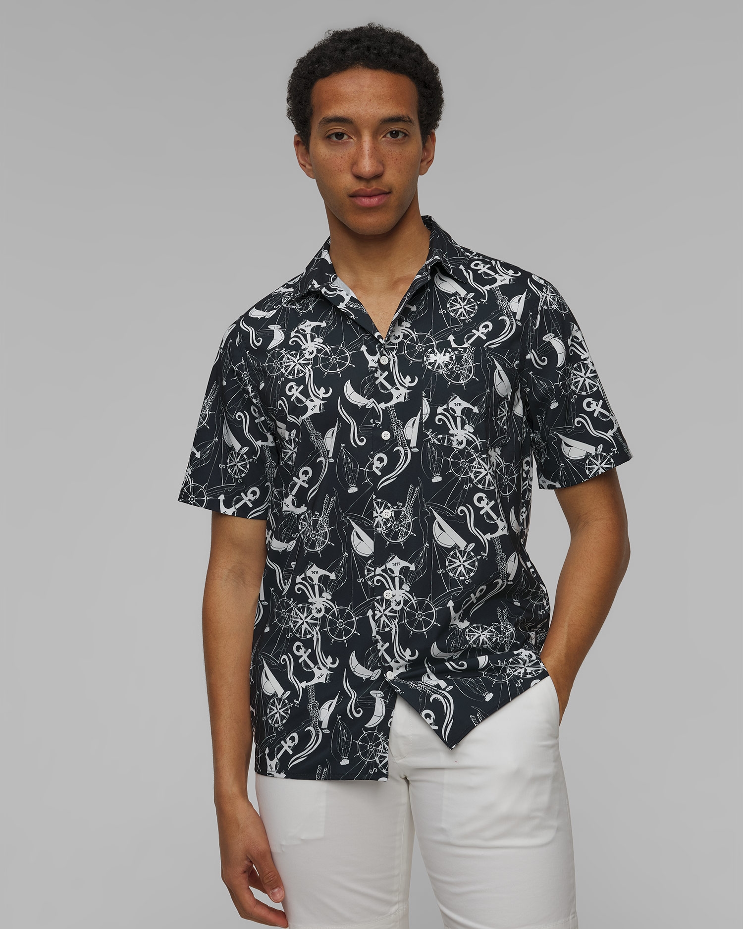 Koszula Męska Helly Hansen Fjord Qd Ss Shirt 2.0 Granatowa