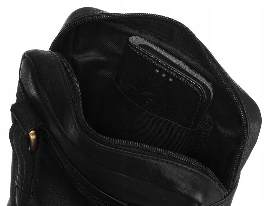 Listonoszka skórzana Peterson [DH] PTN-PR-100-NDM czarny