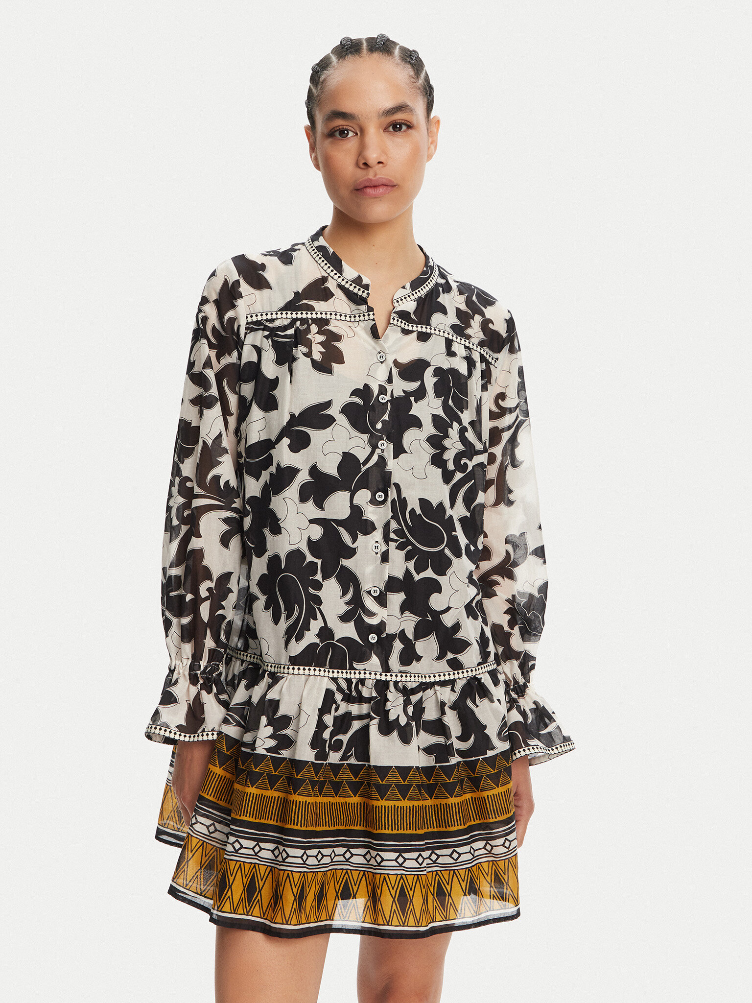 Devotion TWINS Sukienka letnia Genesis 025.305G Czarny Loose Fit