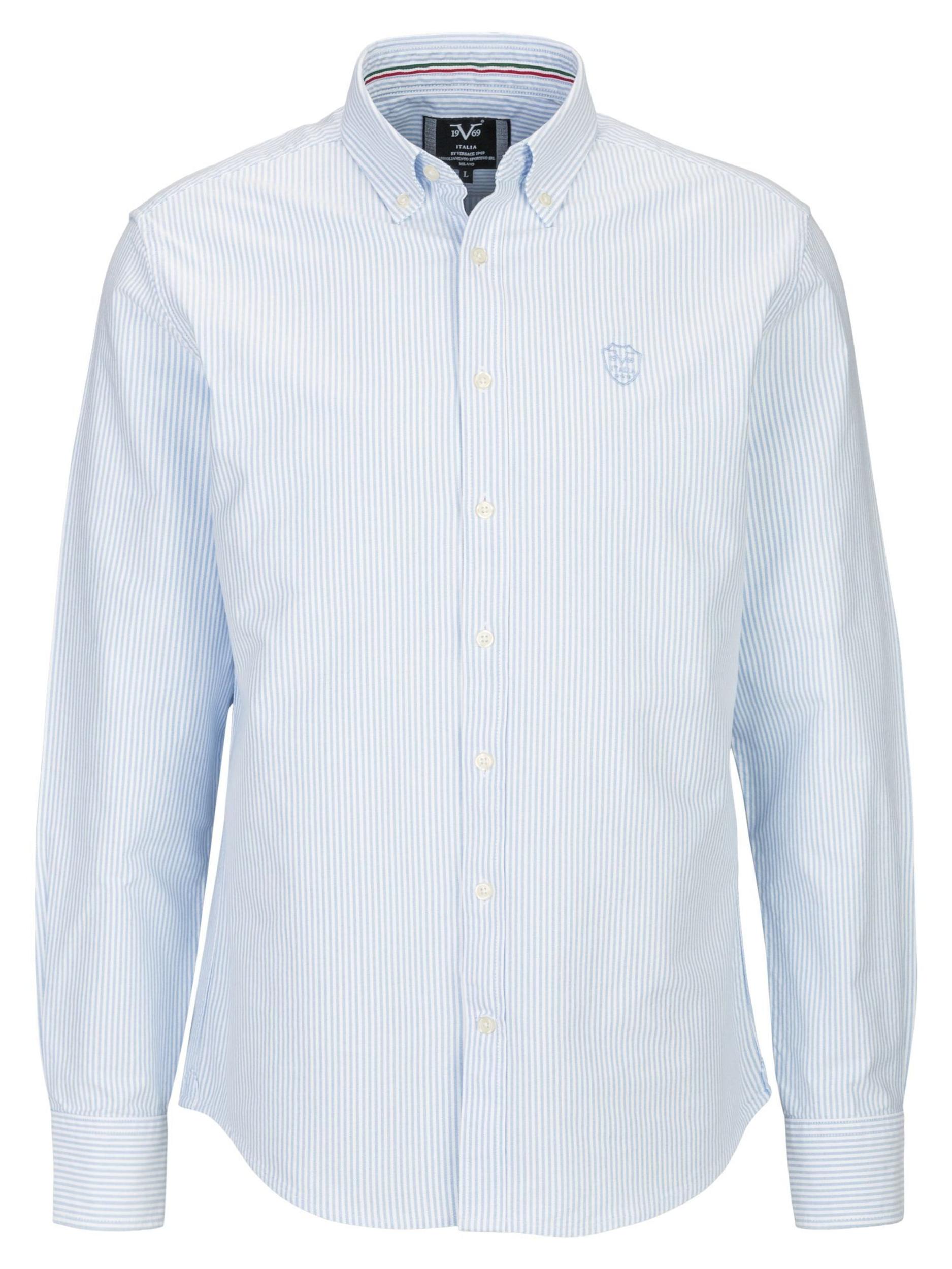 19V69 ITALIA Koszula biznesowa 'Rocco' jasnoniebieski / biały