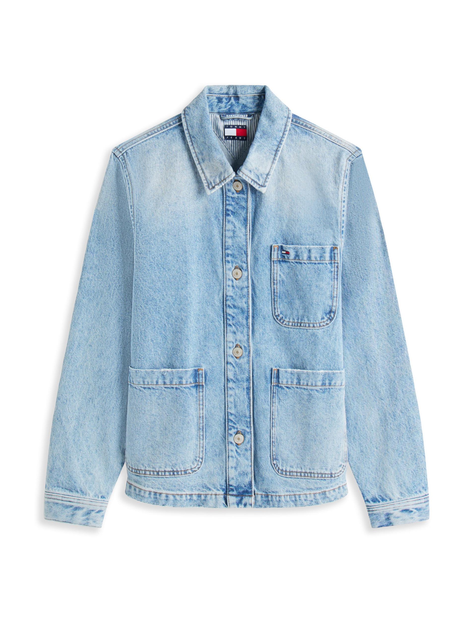 Tommy Jeans Kurtka przejściowa granatowy / jasnoniebieski / czerwony / biały