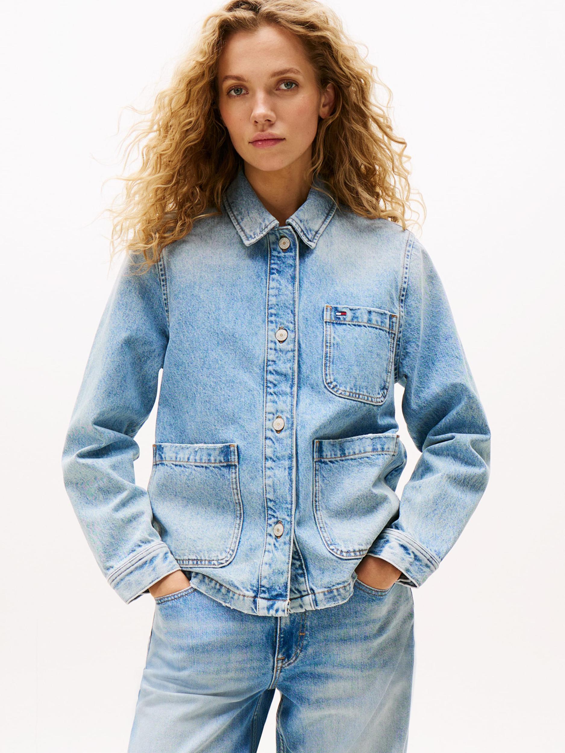 Tommy Jeans Kurtka przejściowa granatowy / jasnoniebieski / czerwony / biały