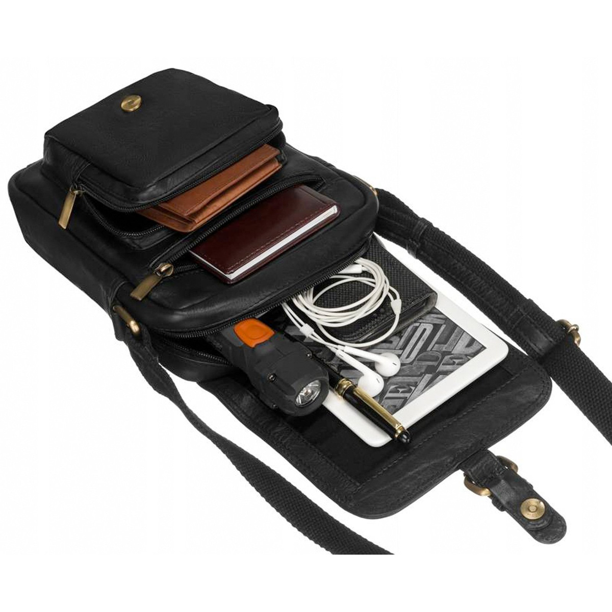 Saszetka męska z naturalnej skóry Peterson PTN 372-NDM