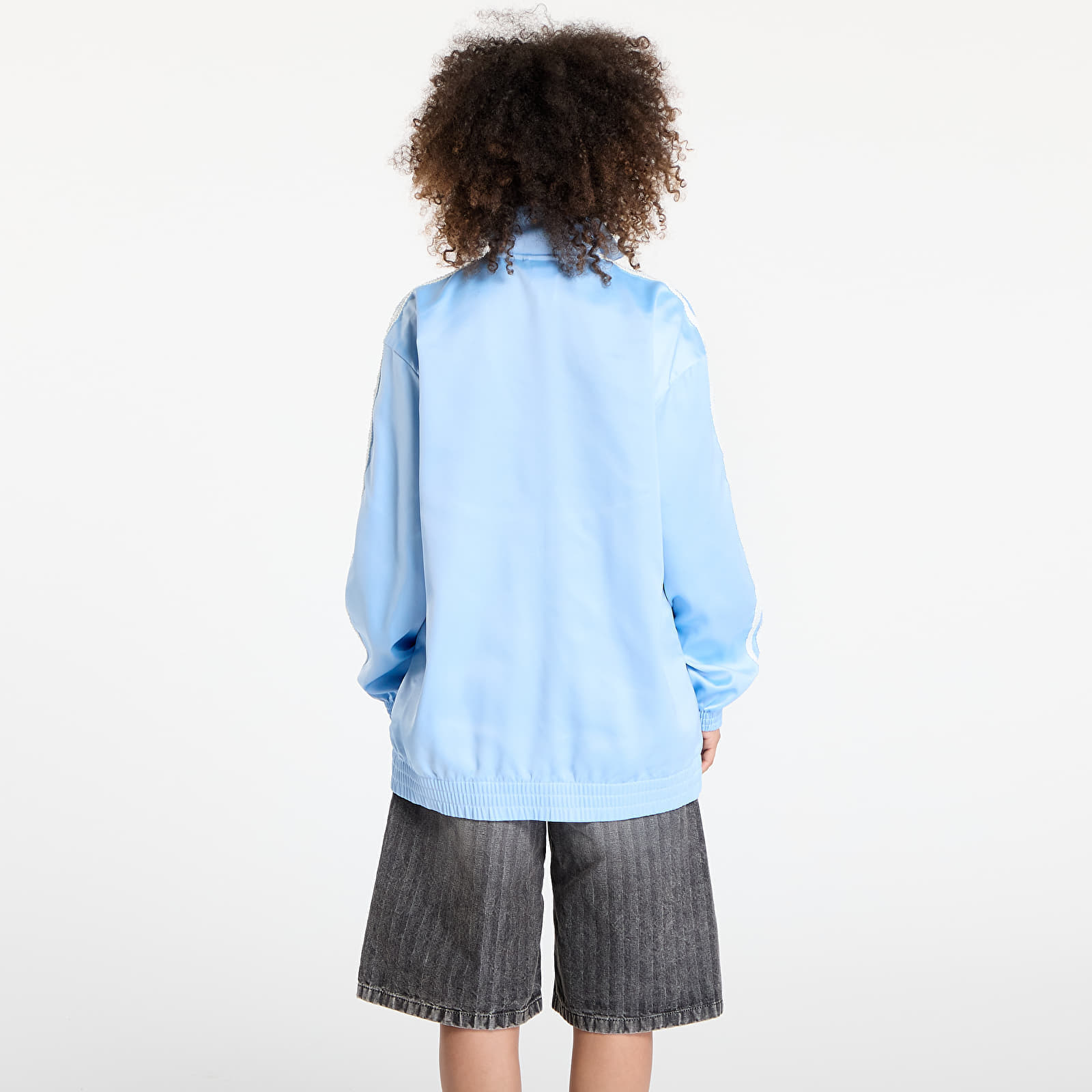 Kurtka adidas Originals Satin Firebird Track Top Ruffle 3-Stripes Clear Sky XXS