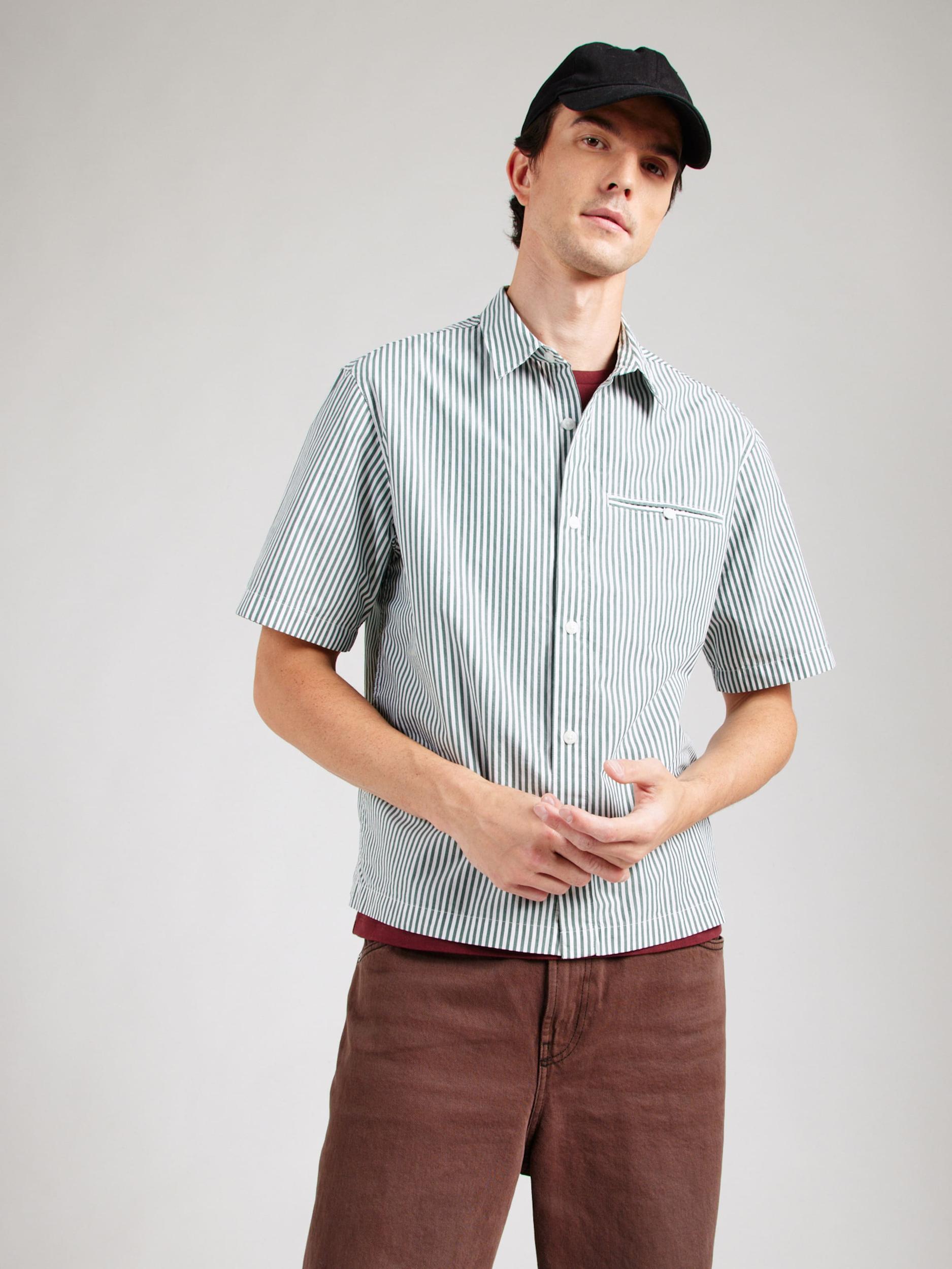 LEVI'S  Koszula 'Short Sleeve Zandt Cropped Shirt' zielony / biały