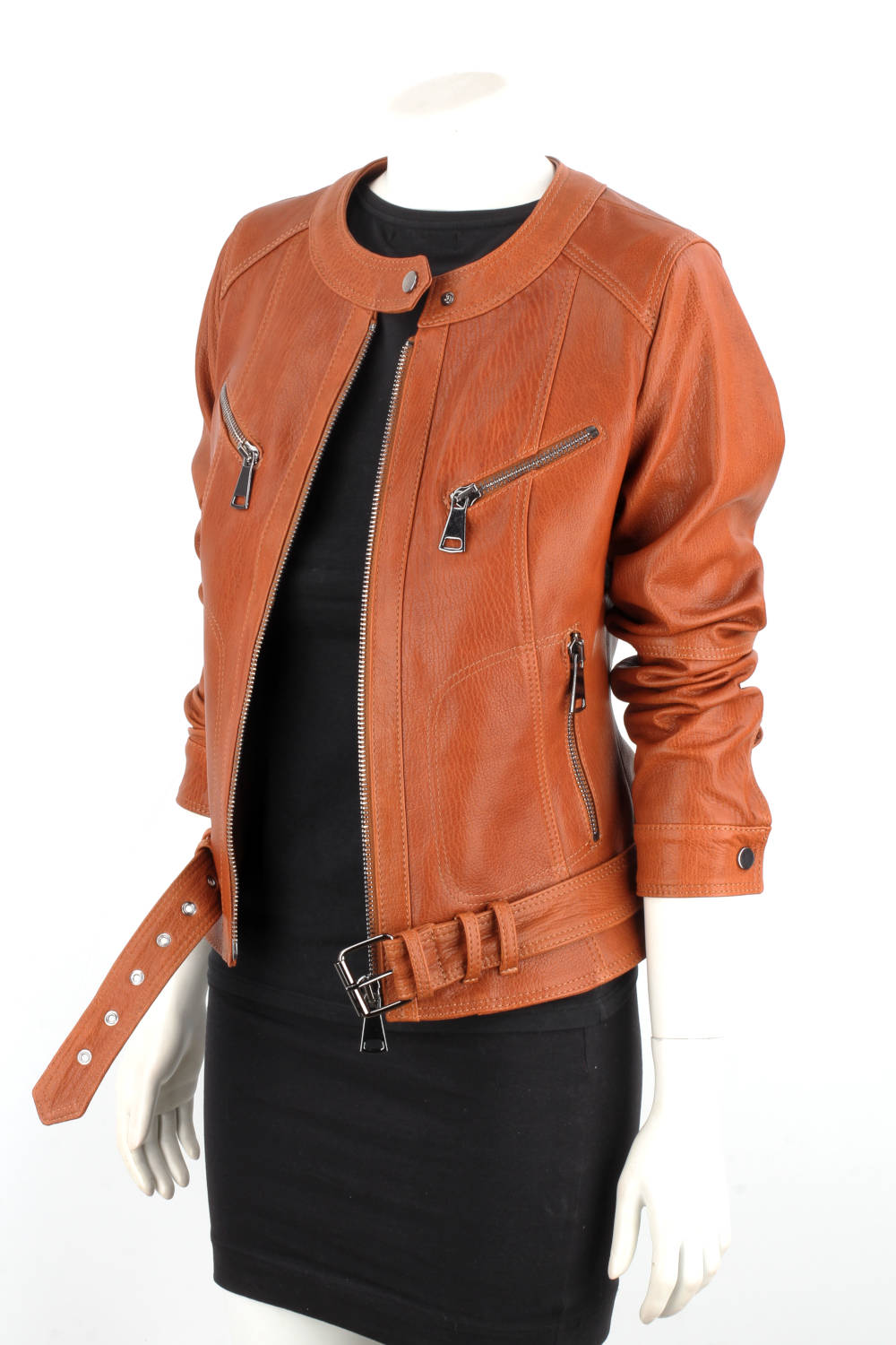 Kurtka skórzana damska z camelowej skóry PREMIUM DORJAN