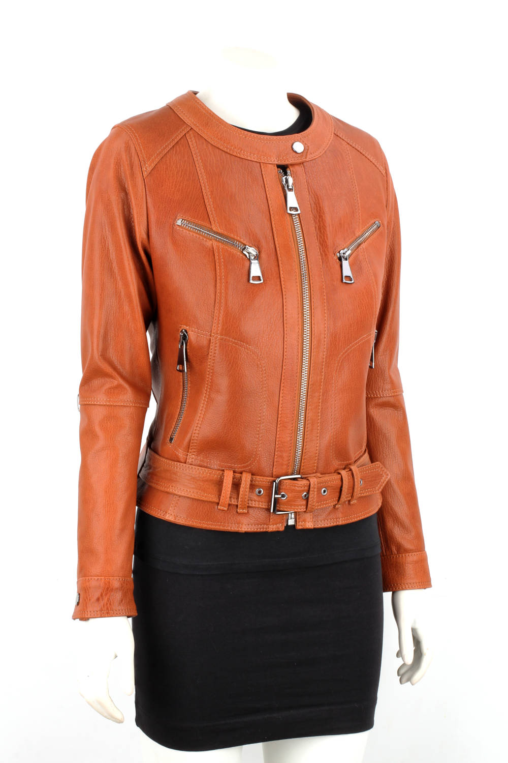 Kurtka skórzana damska z camelowej skóry PREMIUM DORJAN