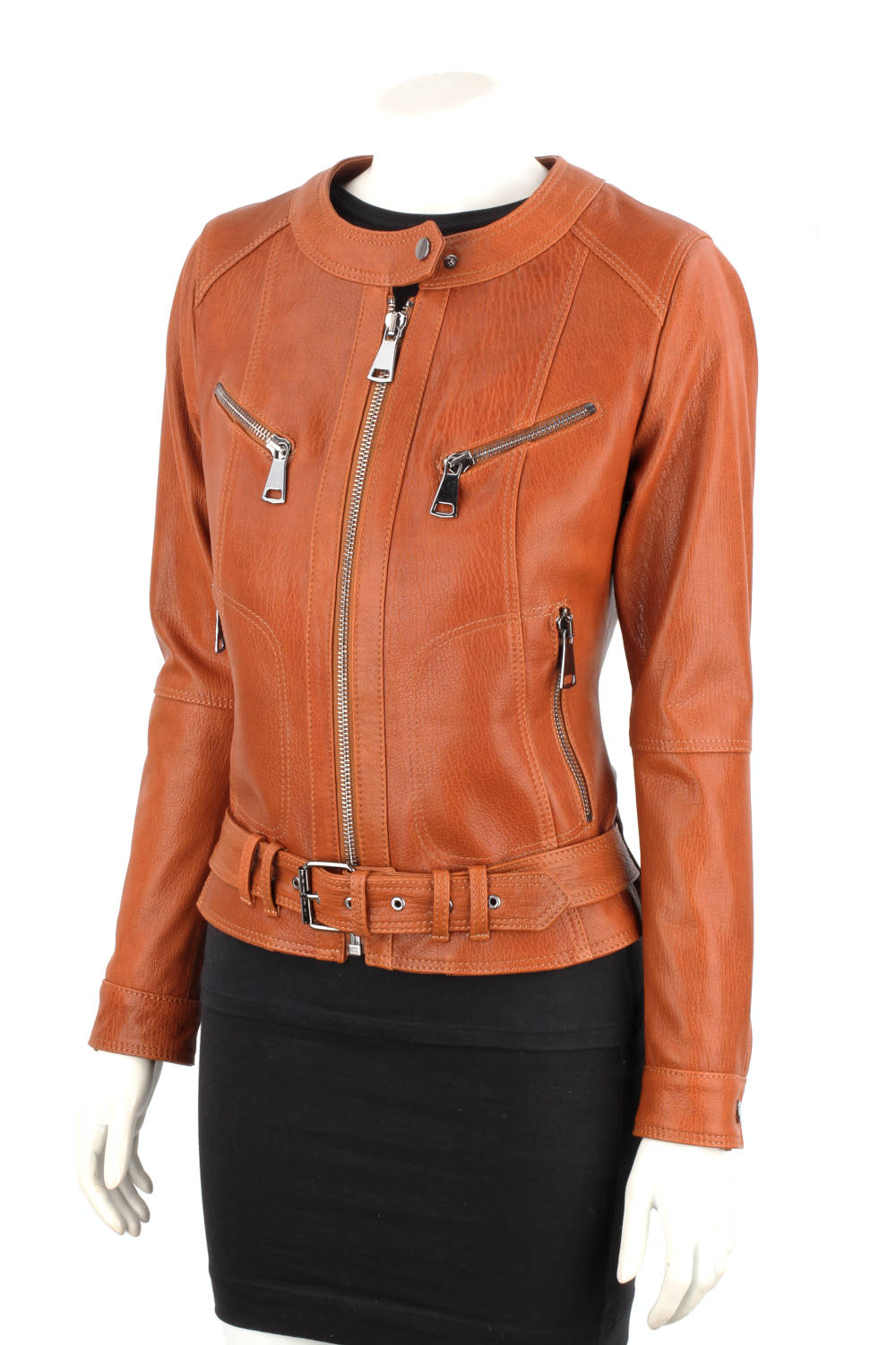 Kurtka skórzana damska z camelowej skóry PREMIUM DORJAN