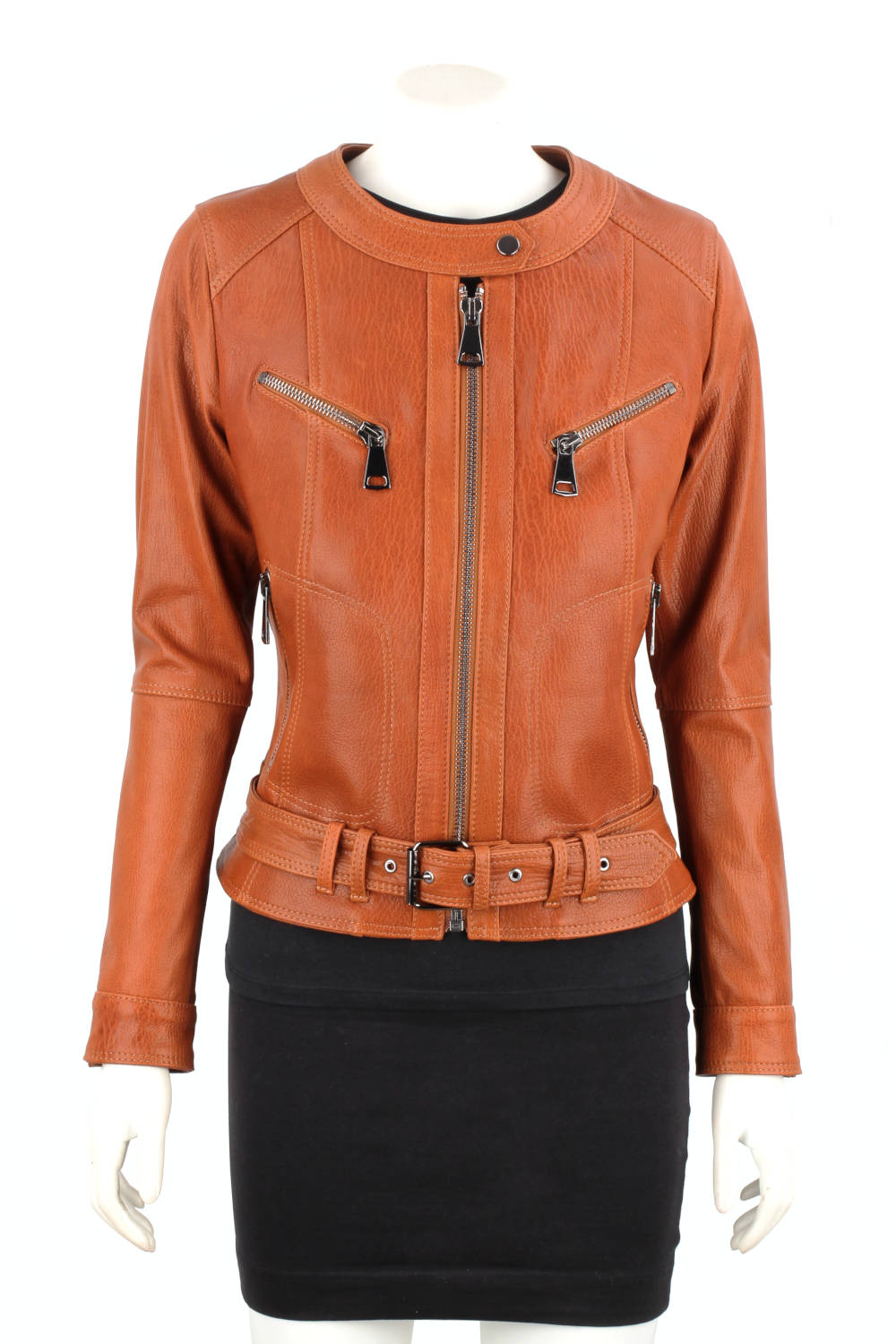 Kurtka skórzana damska z camelowej skóry PREMIUM DORJAN