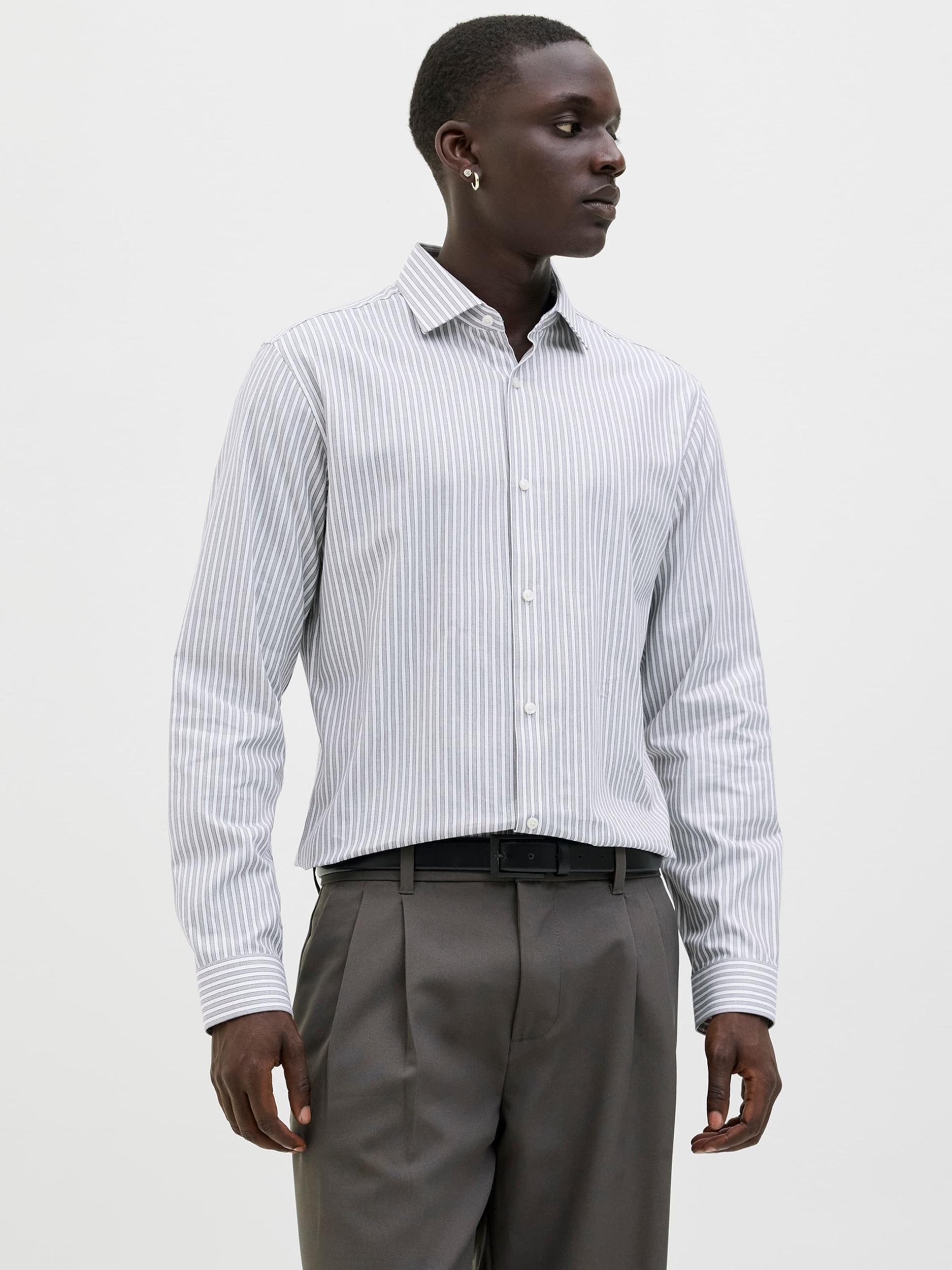 JACK & JONES Koszula 'JPRBLAPARKER' szary / czarny / biały