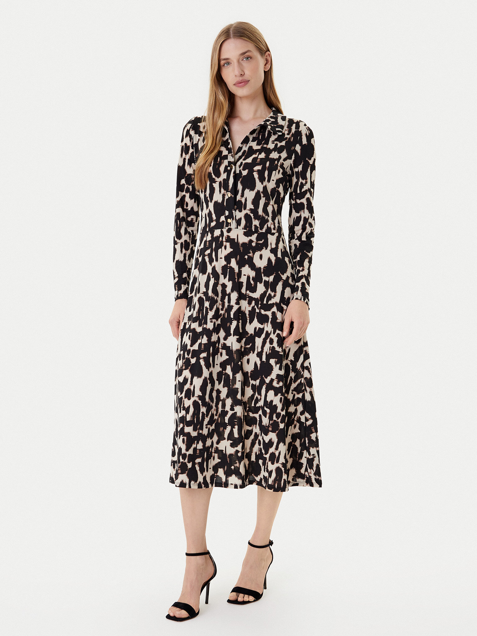 Morgan Sukienka koszulowa 252-RITALA Czarny Regular Fit