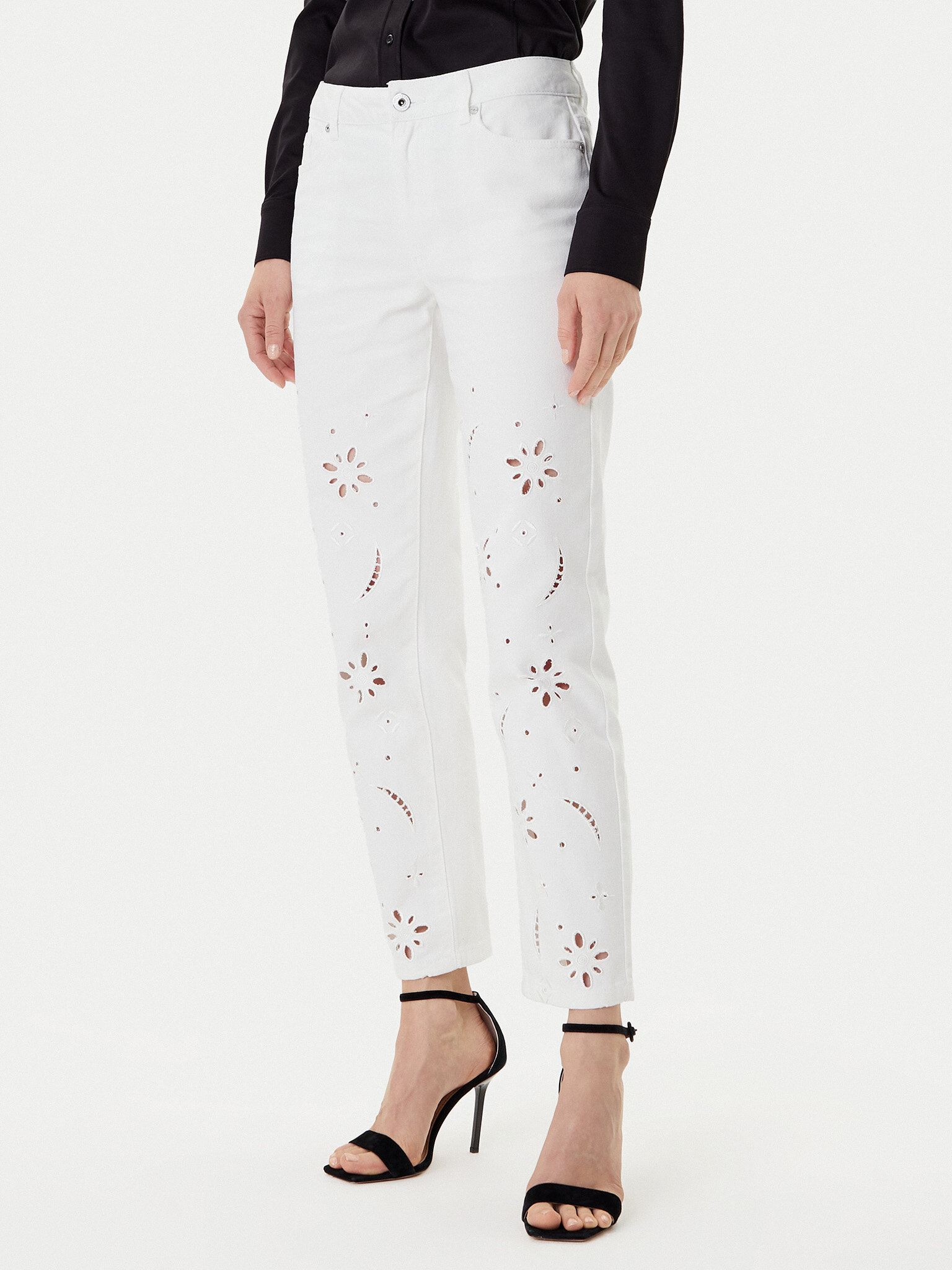 Morgan Jeansy 252-PBRAD Biały Straight Fit