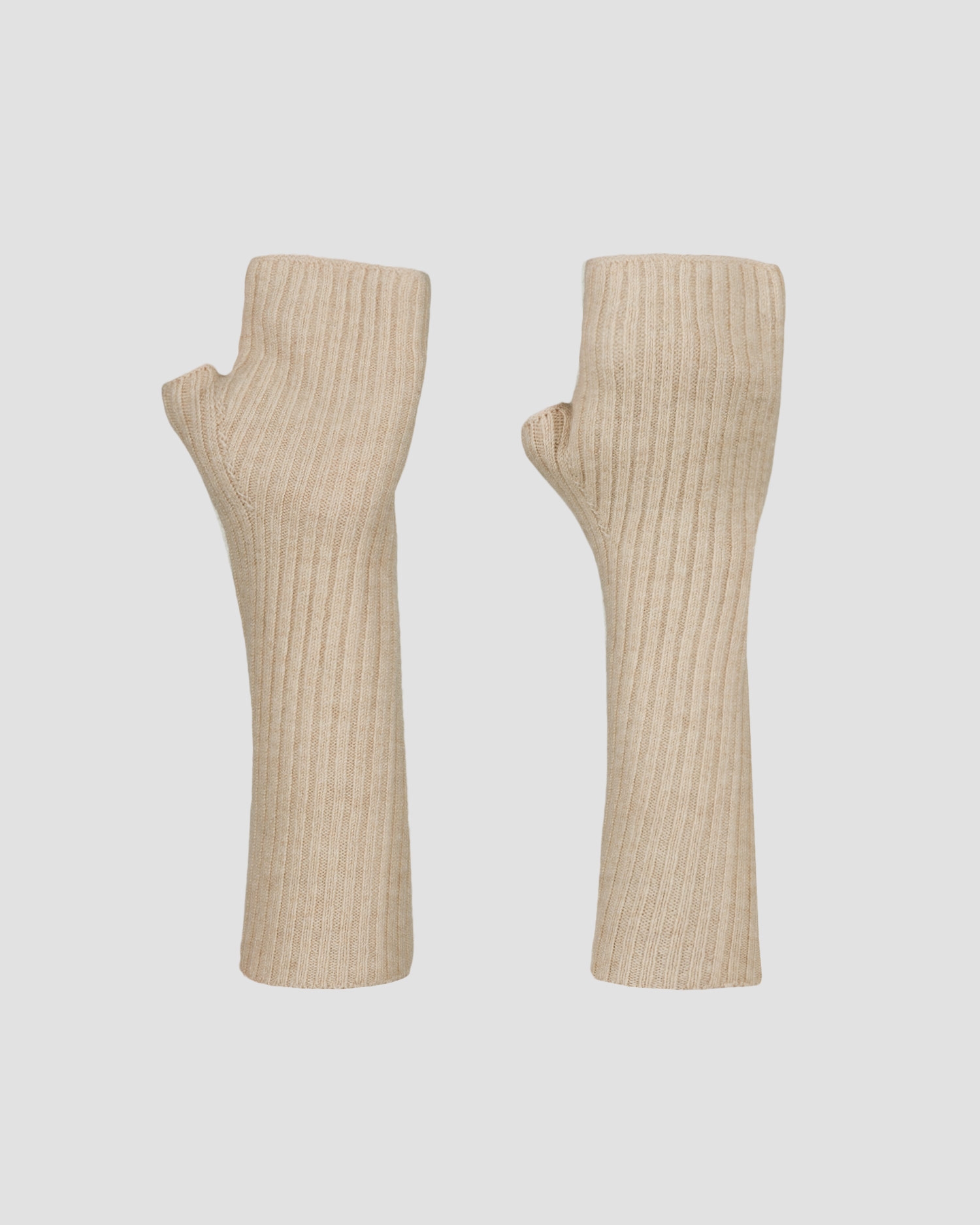 Beżowe Rękawiczki Mitenki Z Kaszmiru Damskie Kujten Knokke