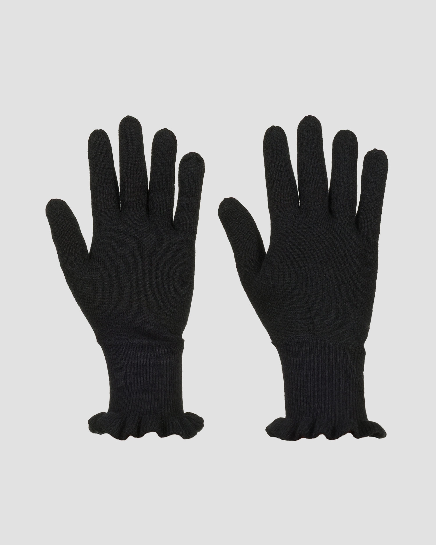 Czarne Rękawiczki Z Wełniano-kaszmirowe Damskie Allude
