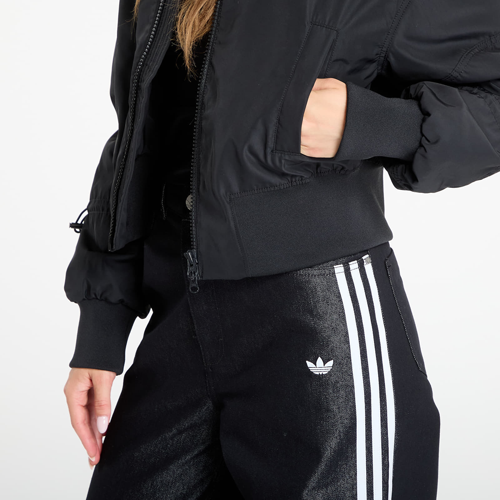 adidas Performance Bomber adidas by Stella McCartney TrueNature Woven Bomber Cropped Jacket Black M