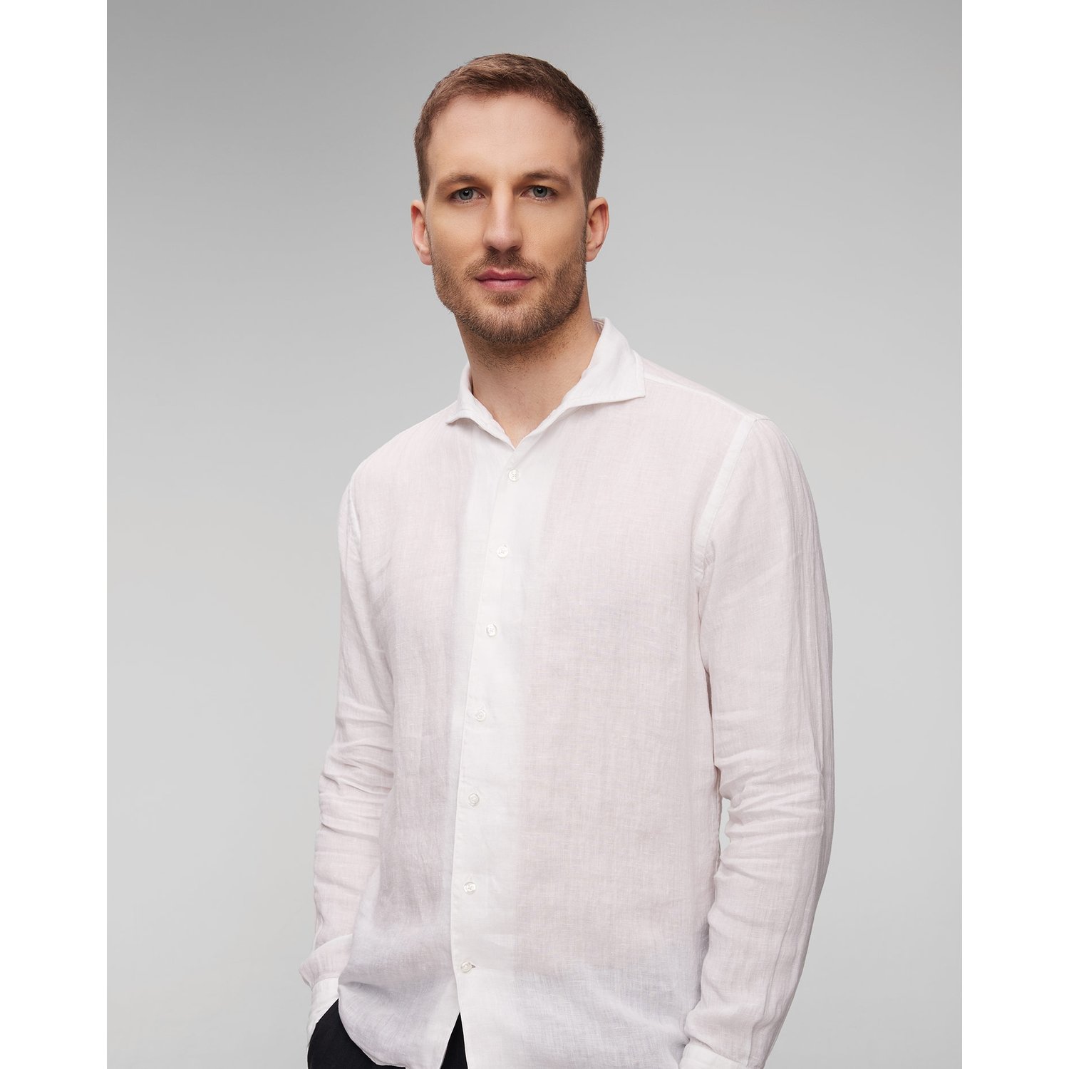 Biała Koszula Lniania Gran Sasso Vintage