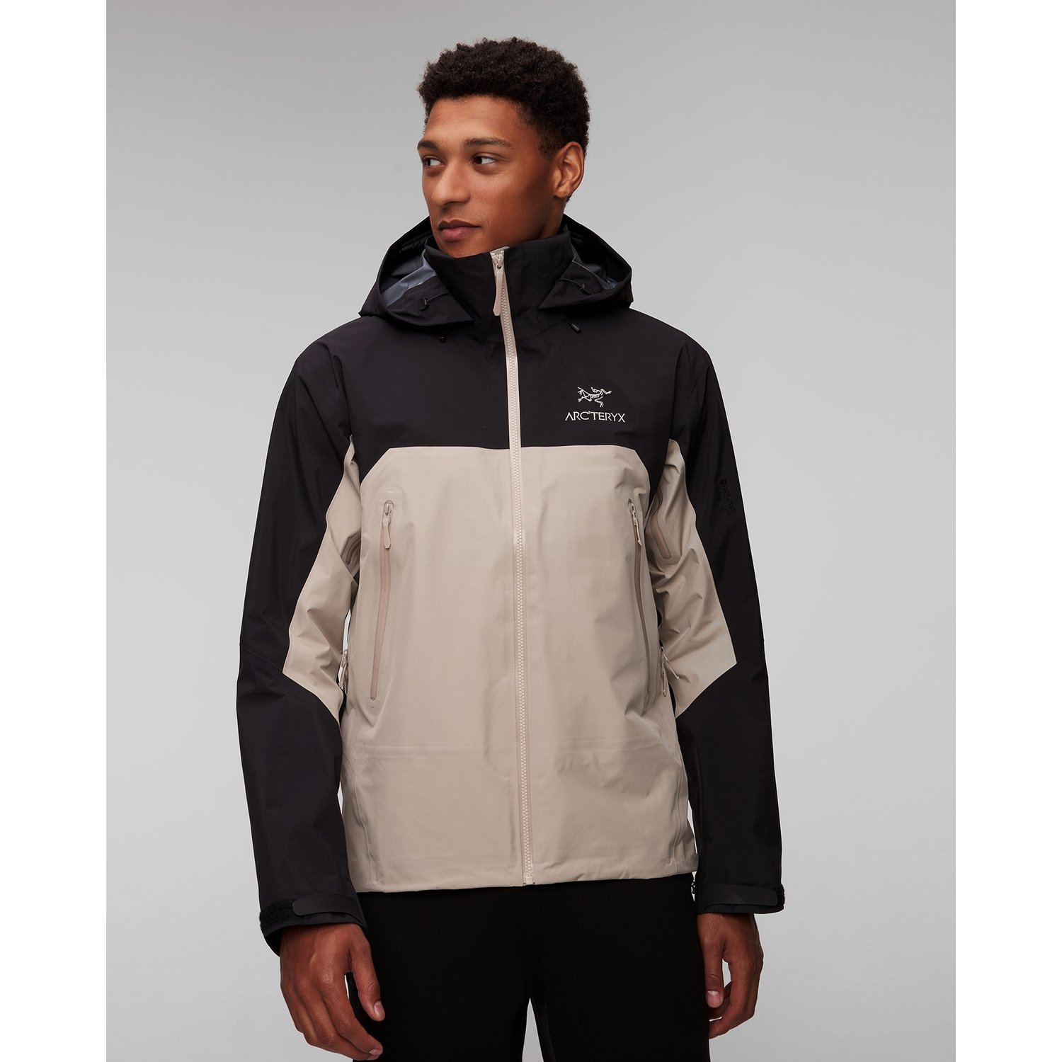 Czarno-beżowa Kurtka Hardshellowa Męska Arcteryx Beta Ar