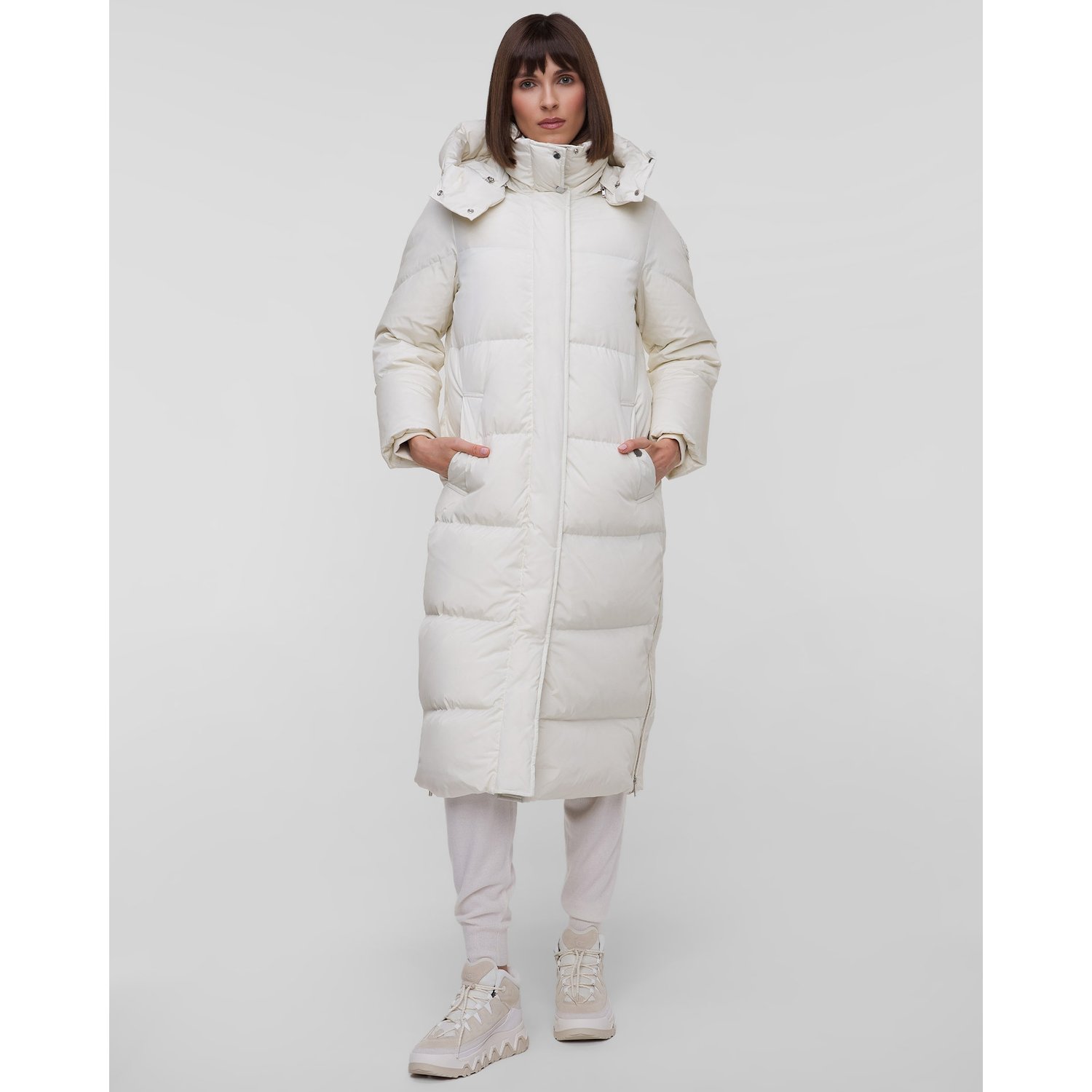 Biała Kurtka Puchowa Damska Woolrich Aurora Long Parka