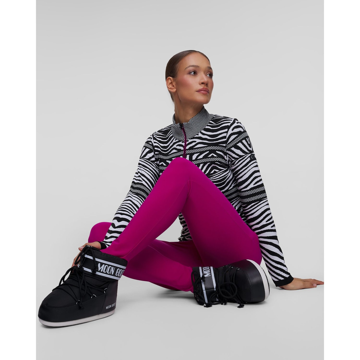 Golf Narciarski W Zebrę Damski Newland Rainbow