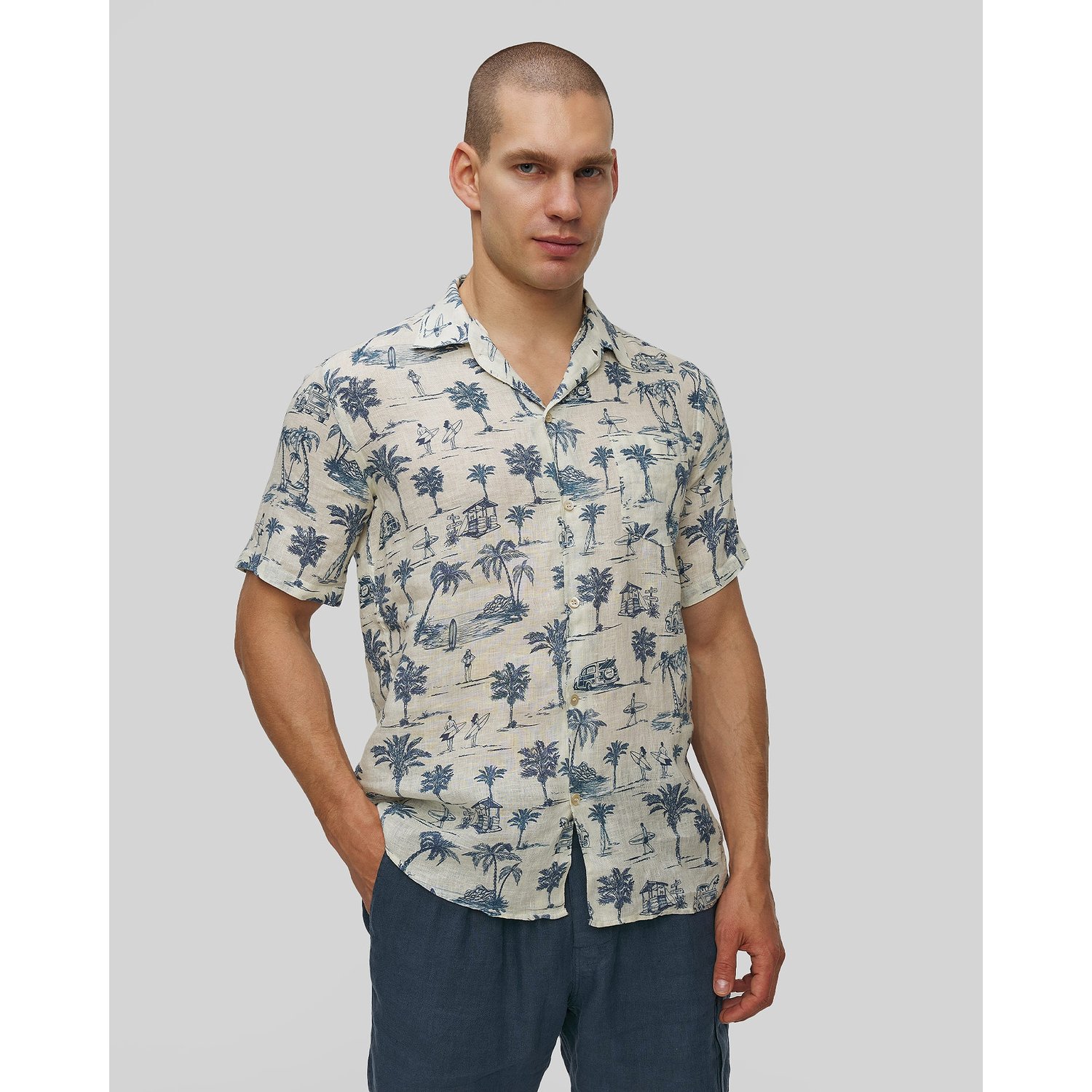 Koszula Lniana Męska Mc2 Saint Barth Sifnos